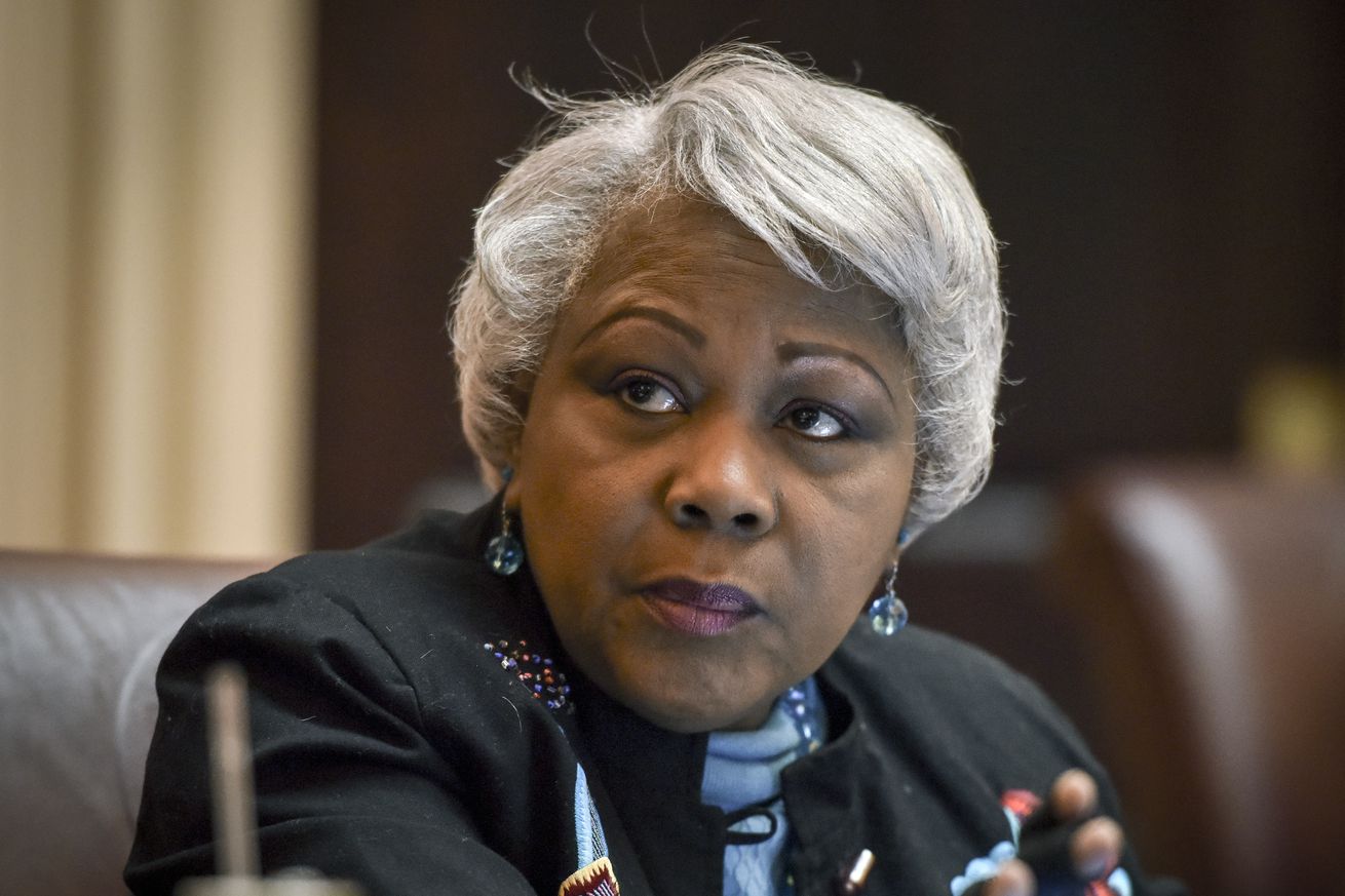 Virginia state Senator Louise L. Lucas(D-18) at work in the statehouse, in Richmond, VA.