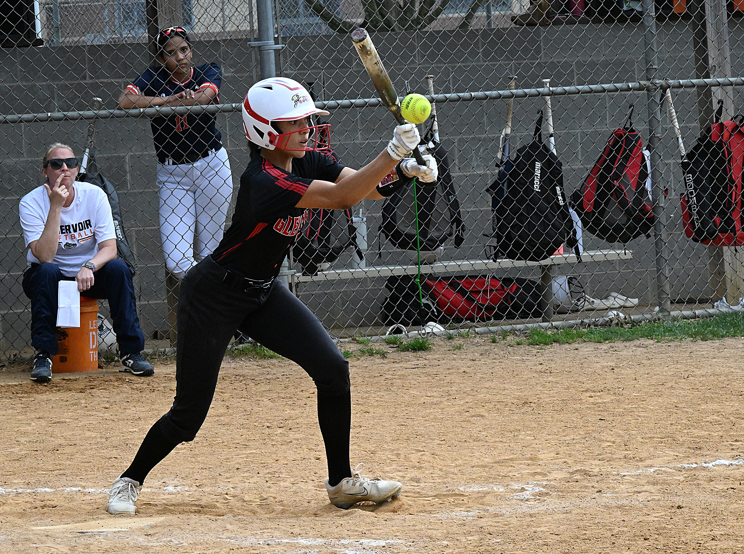 Glenelg #6, Abiola Owens, lays down a bunt for a...