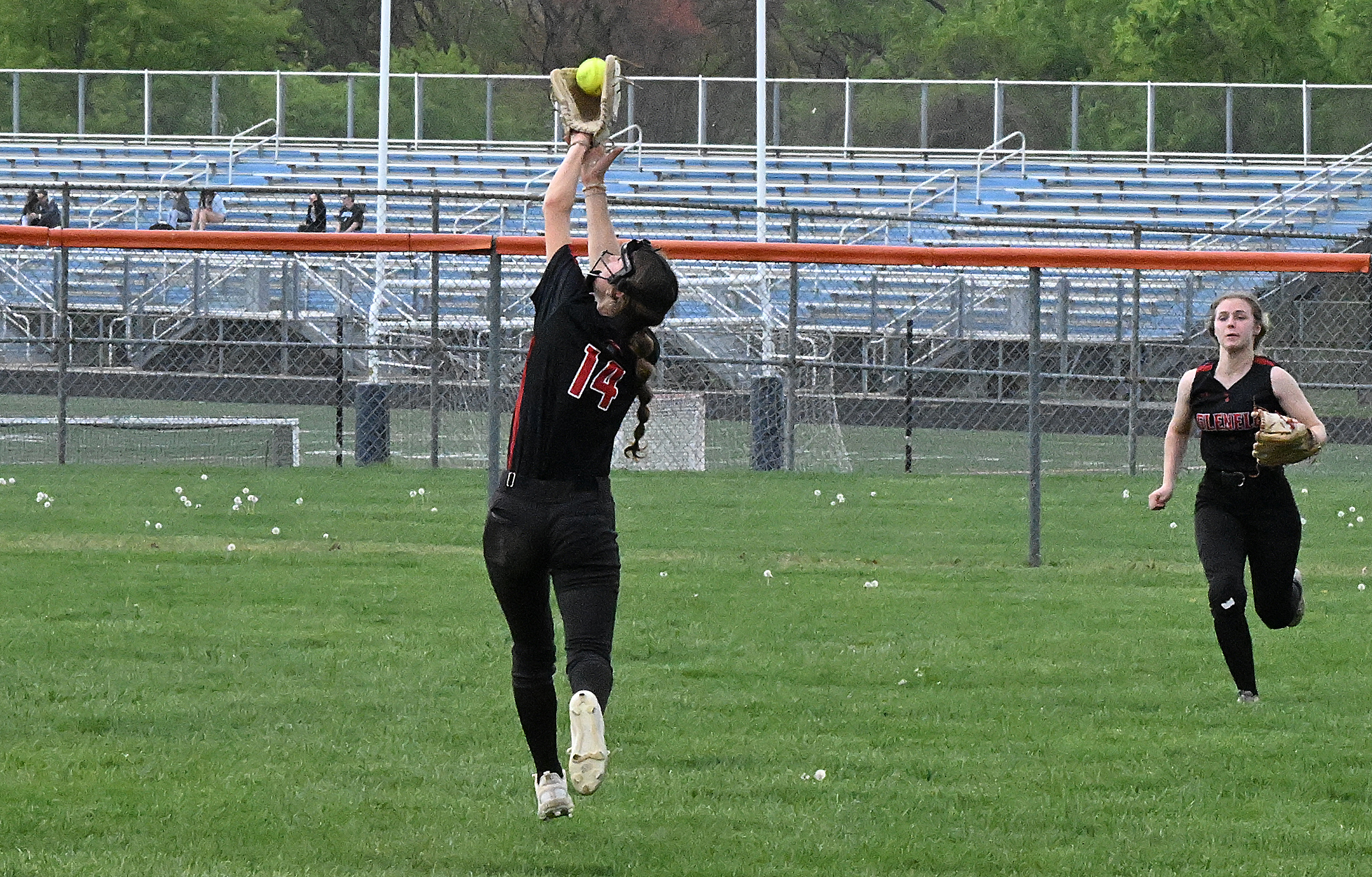 Glenelg #14, Madison Duignan makes a play on a fly...