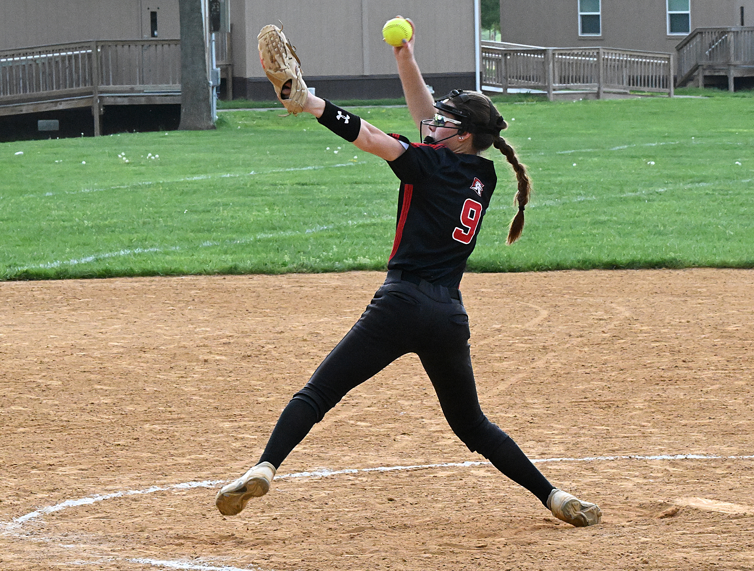 Glenelg starting pitcher #9, Bella Wisniewski. Reservoir vs. Glenelg softball...