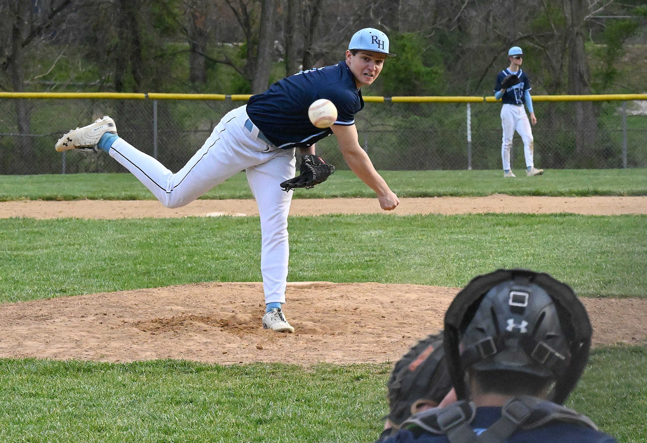 Pitching in relief for River Hill #8, Sam Antevil. Centennial...