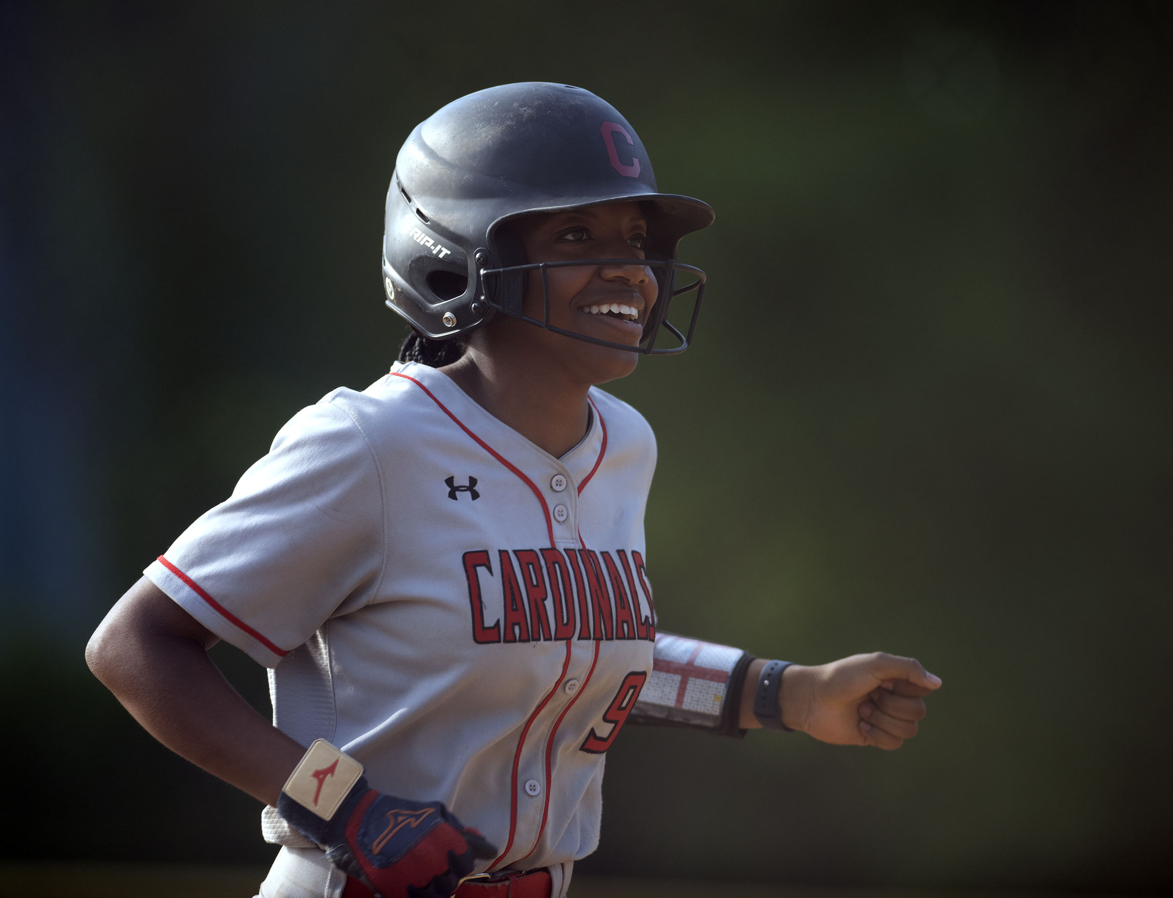 Crofton’s Amaya Mullings smiles as she approaches her teammates waiting...