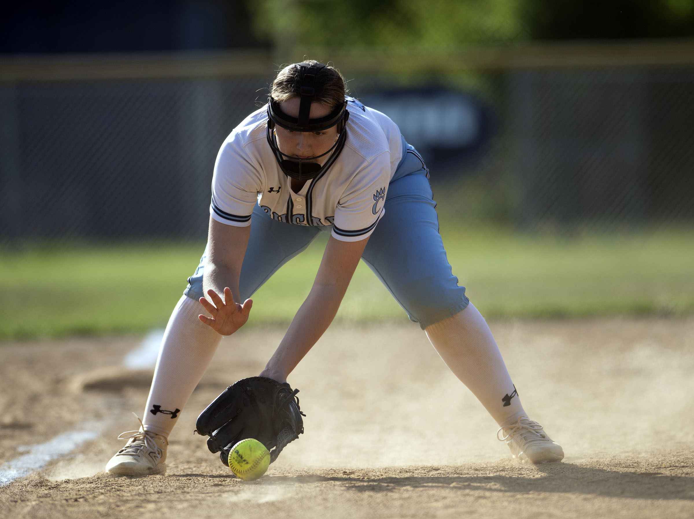 Chesapeake third baseman Kasey Slade fields a grounder against Crofton...