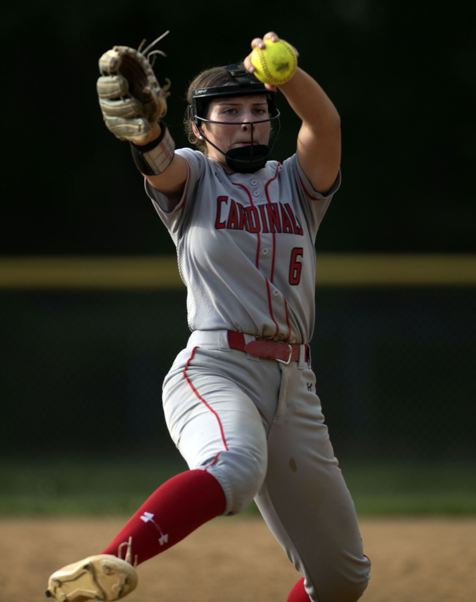 Crofton’s Lynsie Herman pitches against Chesapeake at Chesapeake High School....