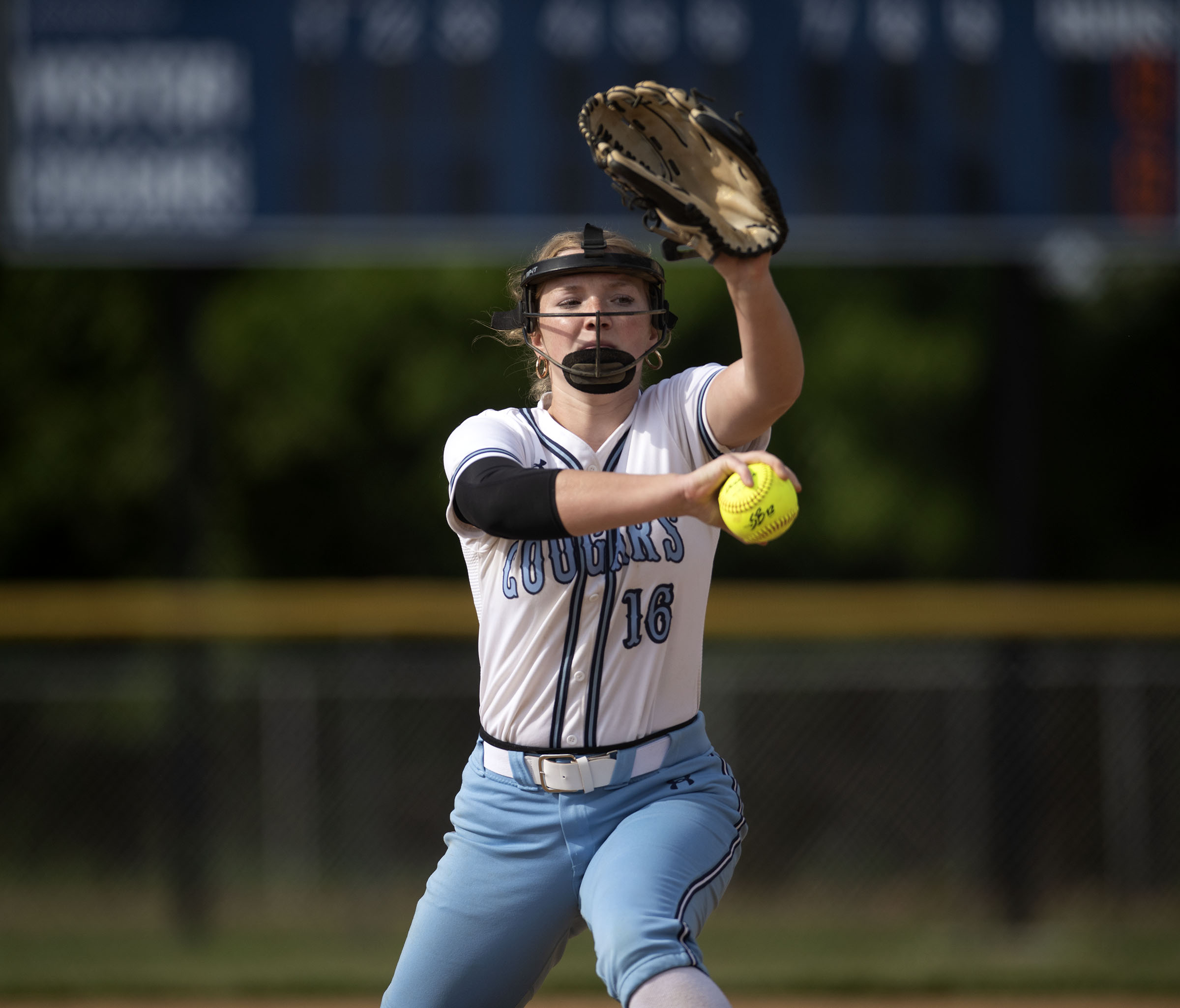 Chesapeake starter Amya Murphy piches aginst Crofton at Chesapeake High...