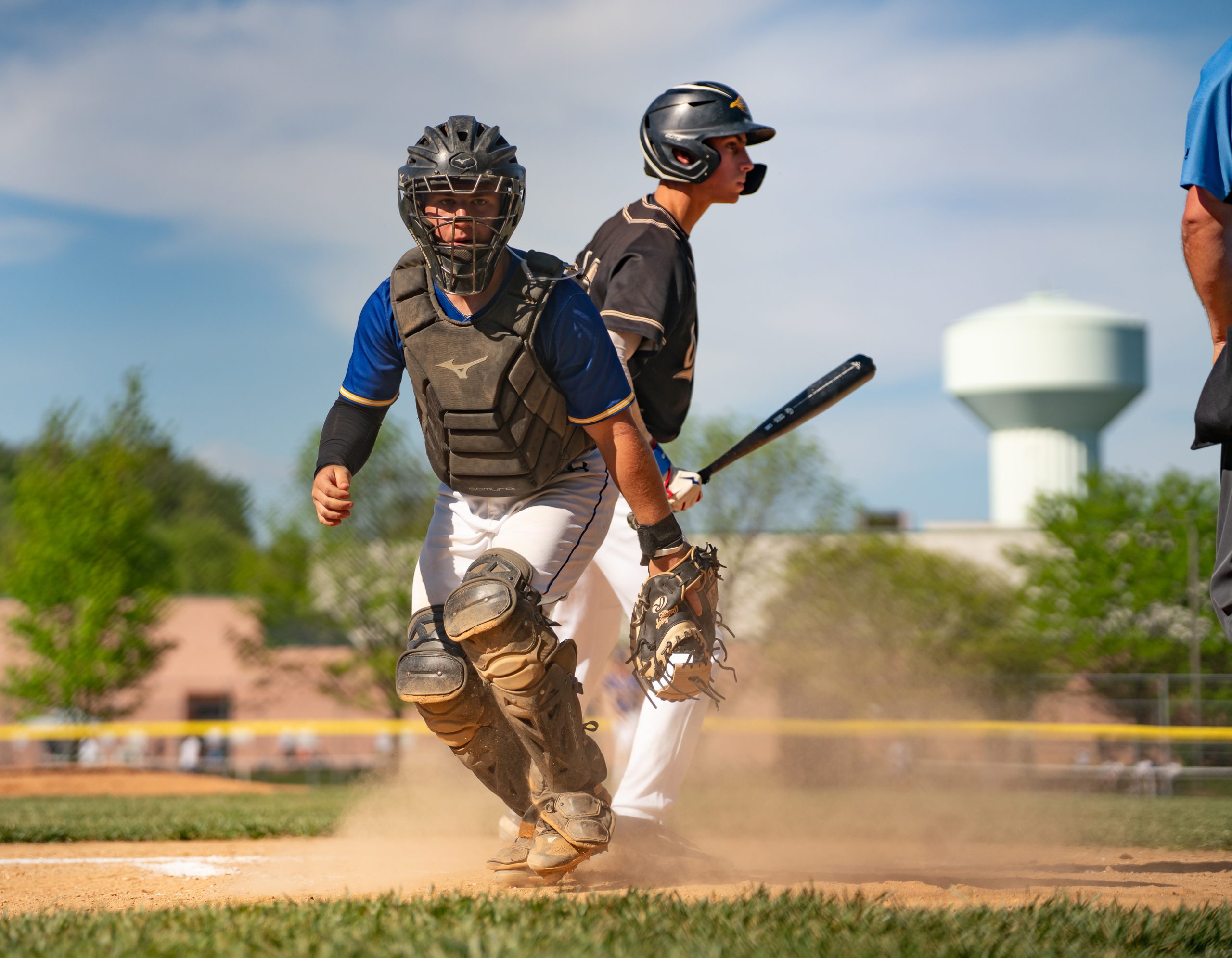 May 1, 2024 Liberty Catcher #8, Andrews, tracks a pitch...