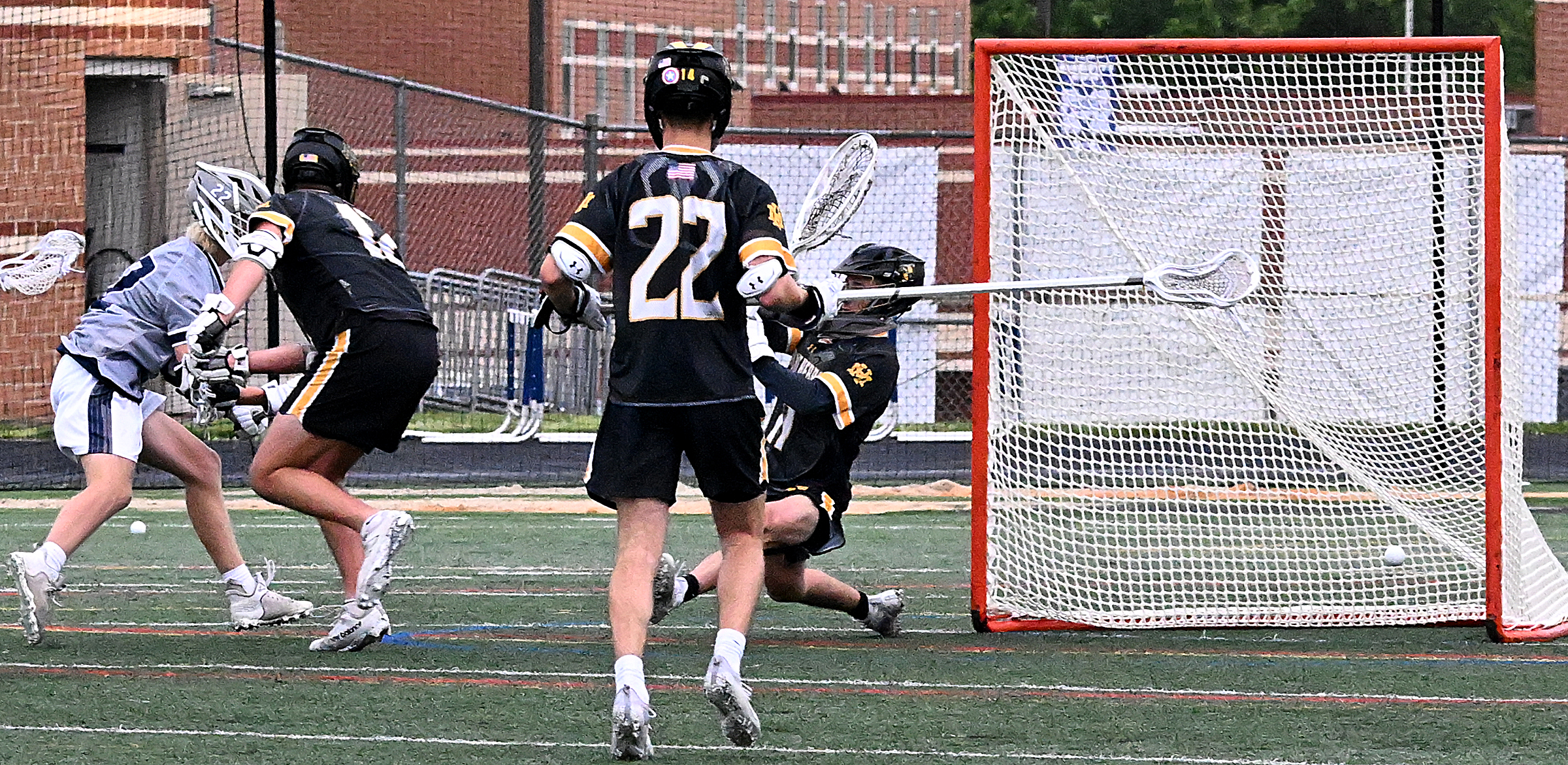 Marriotts Ridge #22, Cooper Ellis scores the go-ahead goal with...