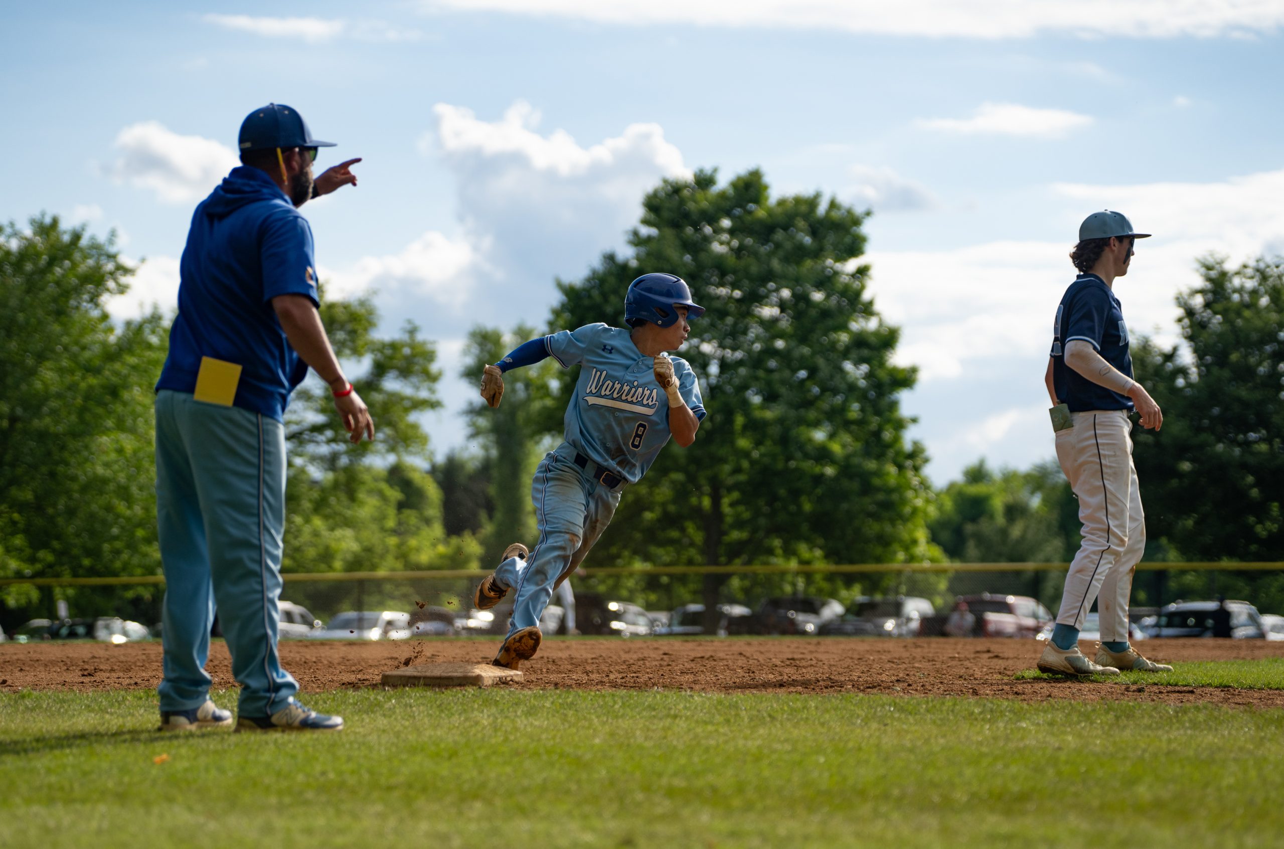 May 16, 2024 Sherwood #8, Jacob Bagania, rounds third on...