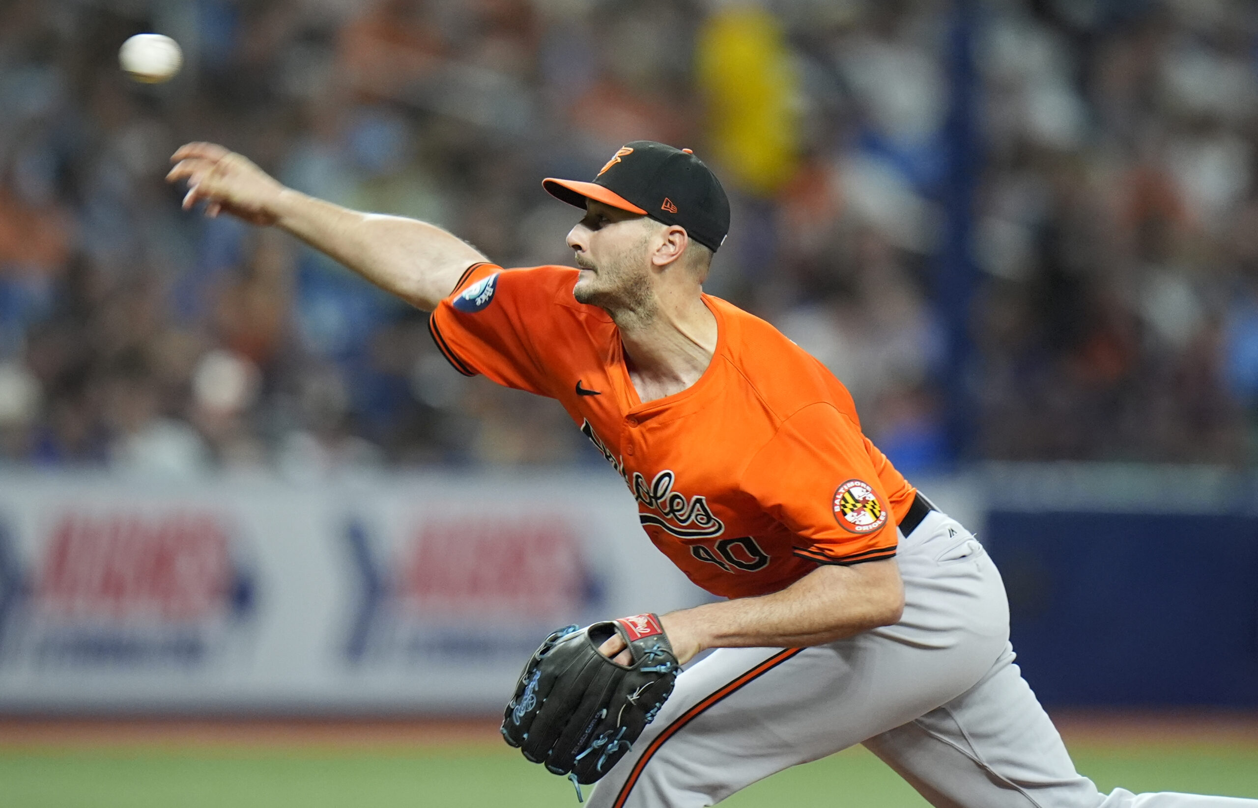 Baltimore Orioles relief pitcher Burch Smith against the Tampa Bay...