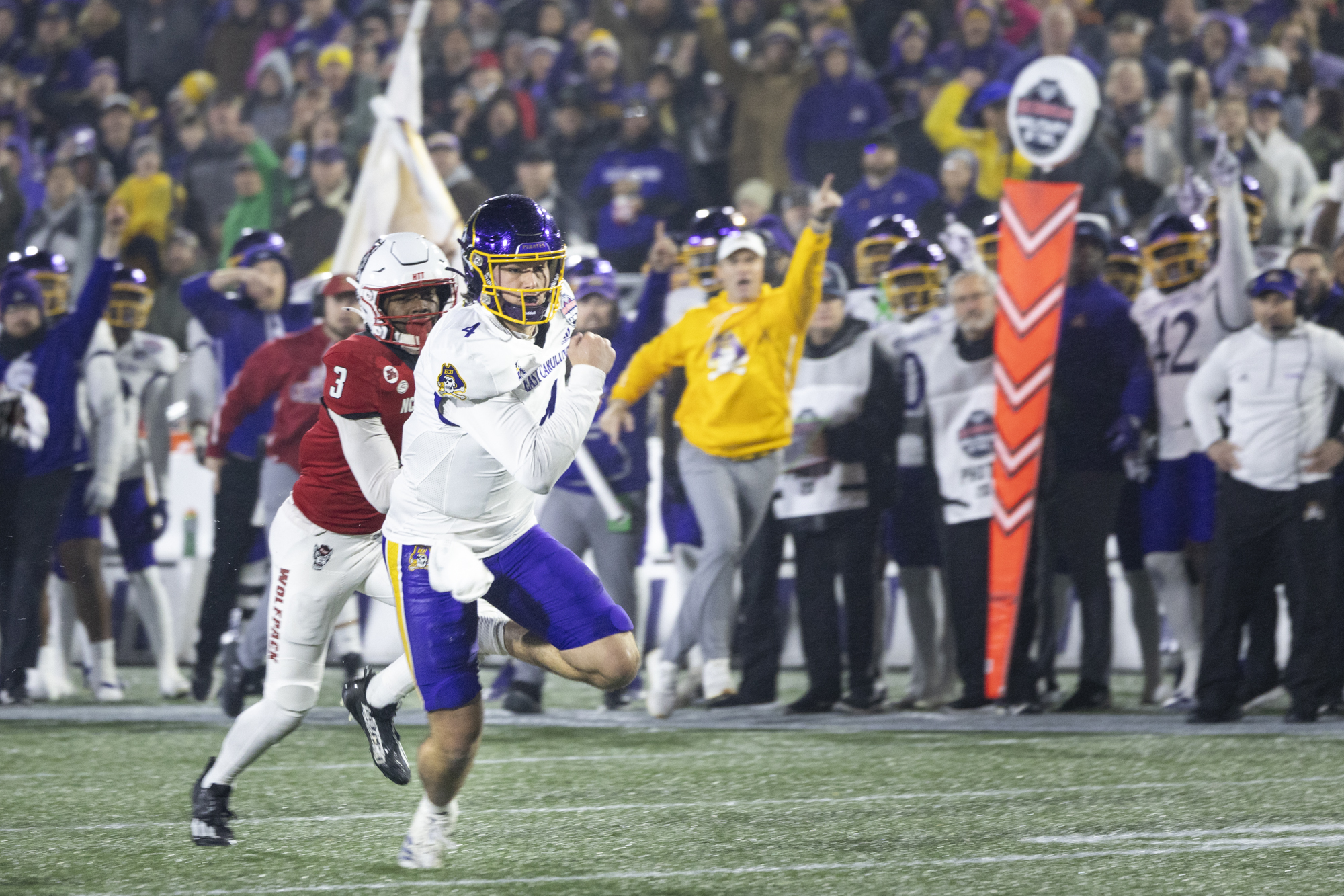 Dec. 28, 2024: East Carolina University Quarterback Katin Houser runs...