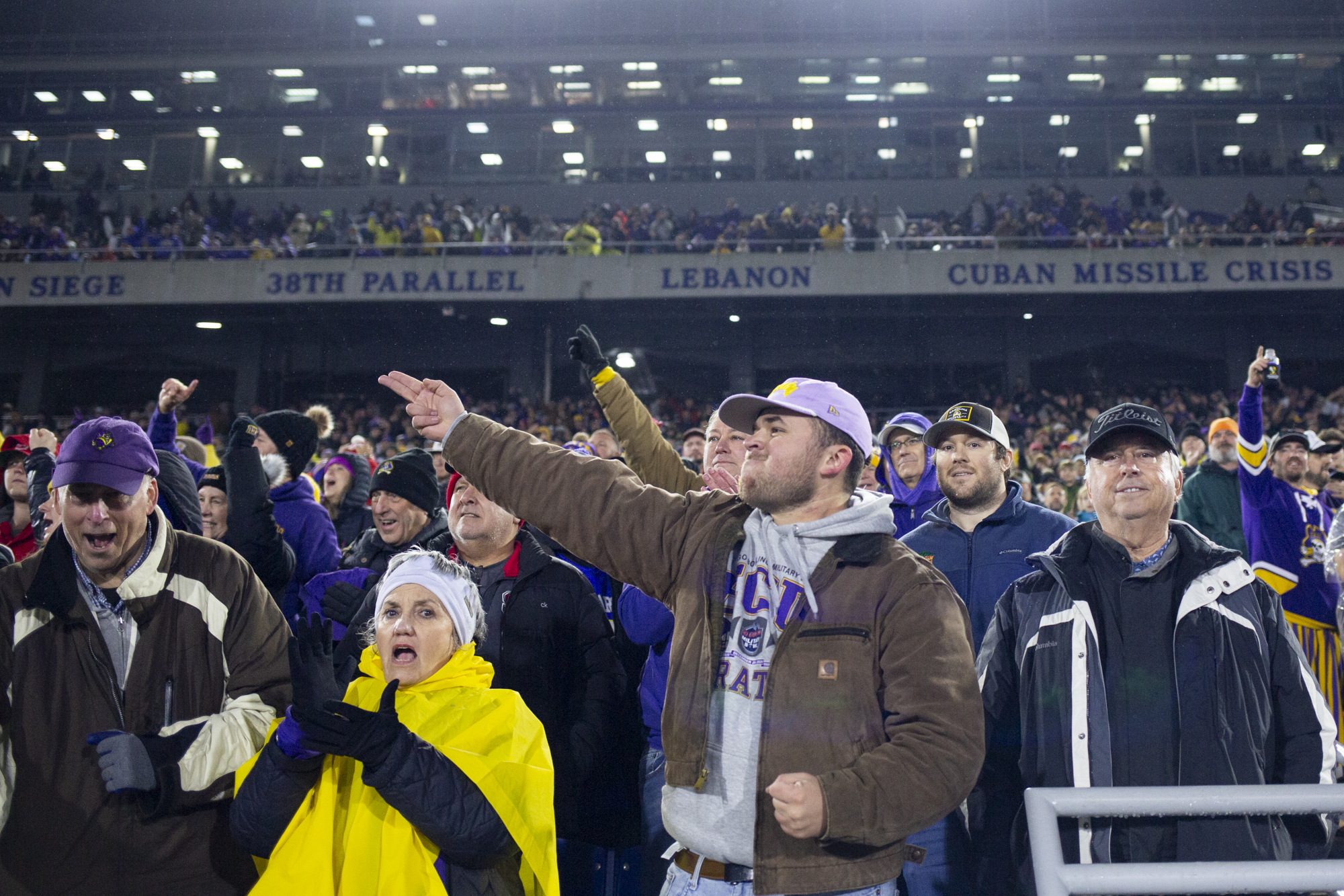 Dec. 28, 2024: East Carolina University fans celebrate a first...
