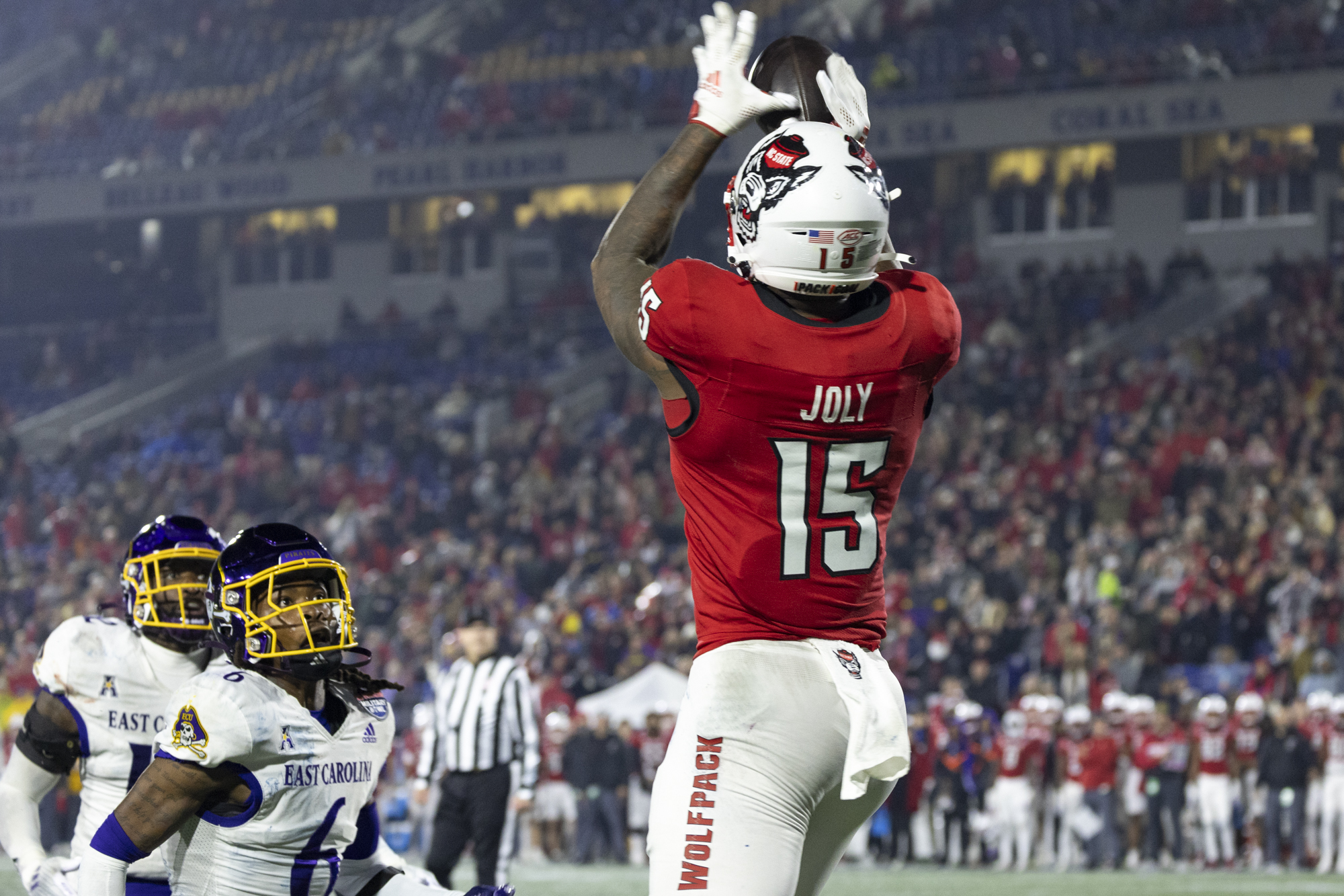 Dec. 28, 2024: North Carolina State’s Justin Joly pulls the...