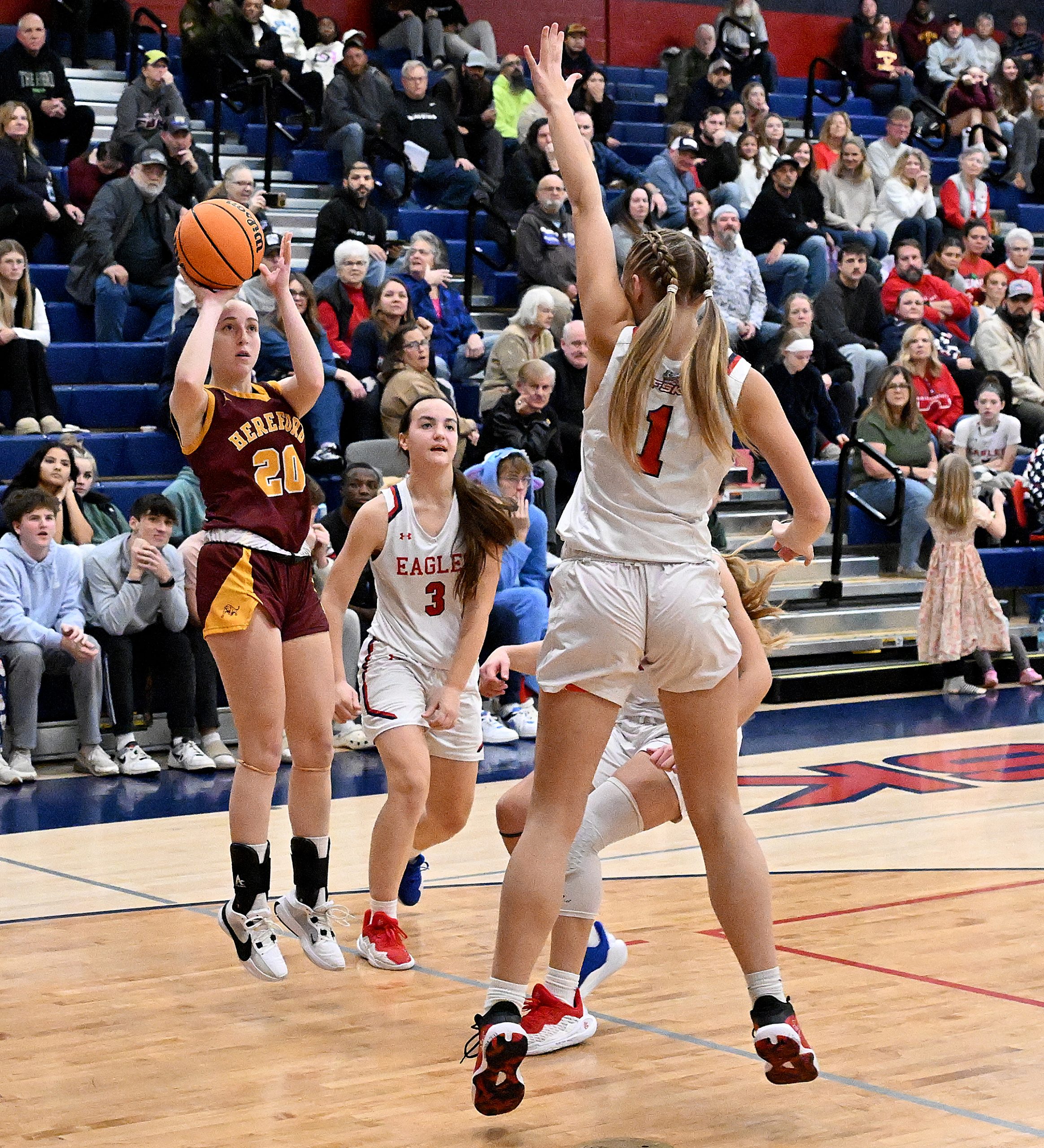 Hereford #20, Anna Orner pull-up jump shot in the 1st...