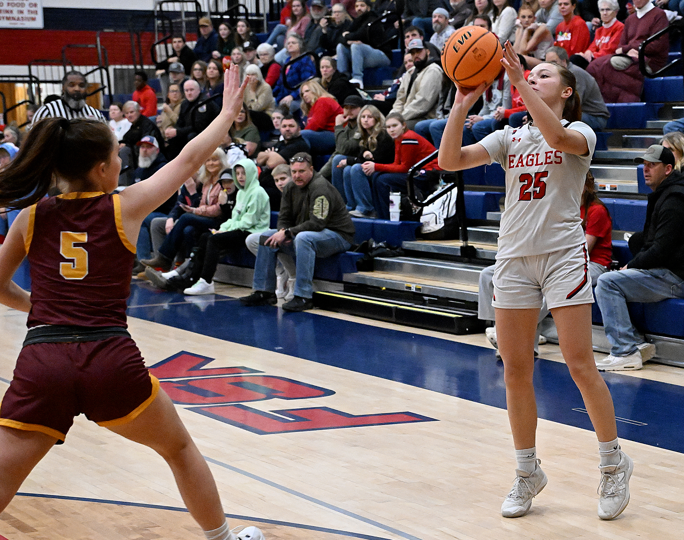 Francis Scott Key's McKenna Lanza shoots a 3-pointer in the...