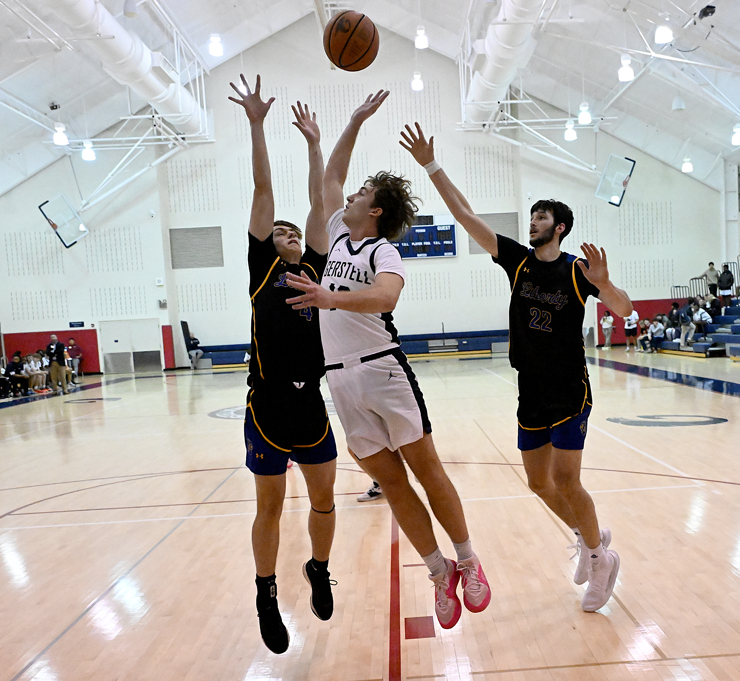 Gerstell #10, Emre Tari, attempts a shot over defender Liberty...