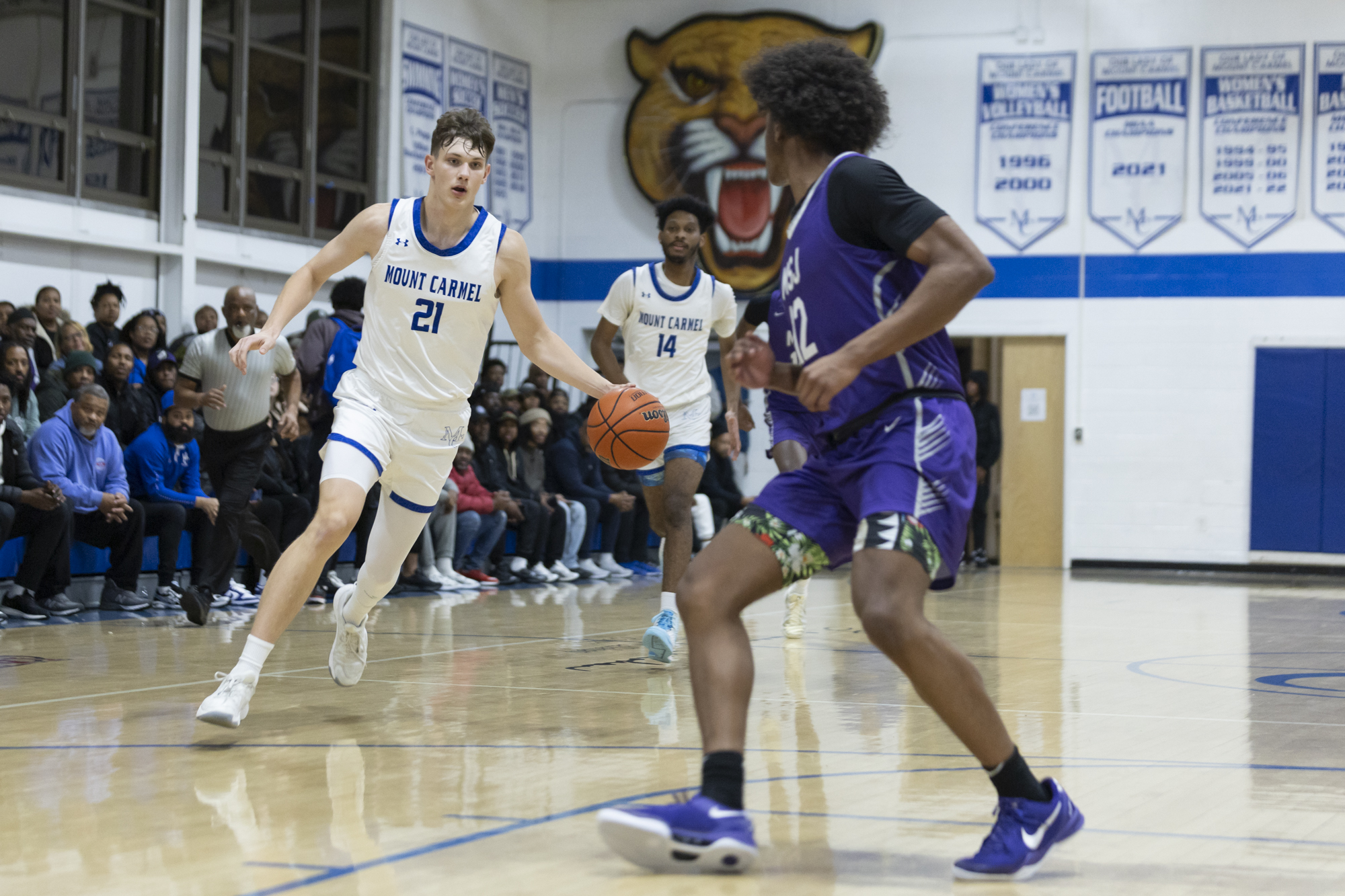 Ralph Rudusans looks for a lane to the basket during...
