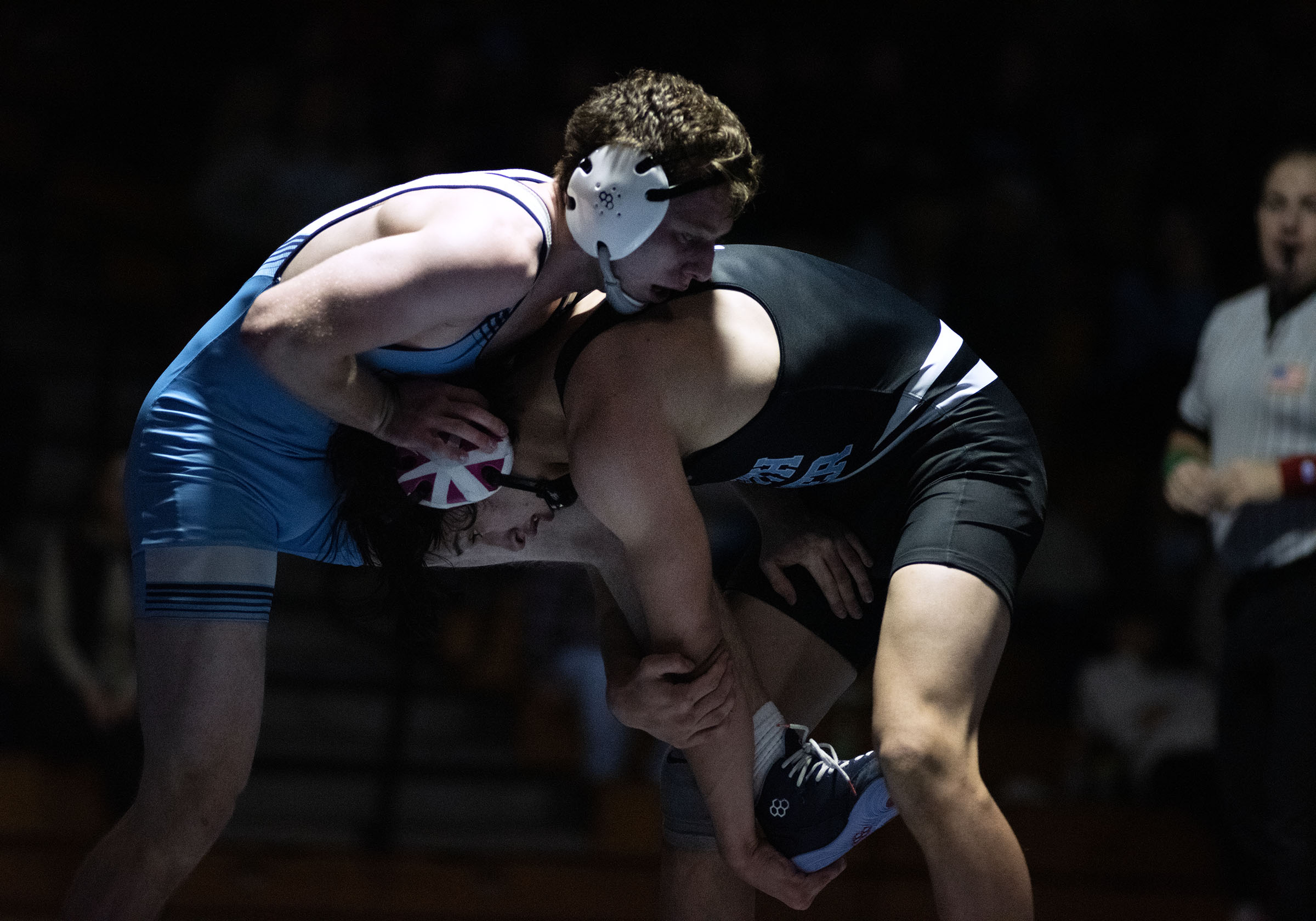 Jan. 24, 2025- Chesapeake’s Matthew Curtin, left, and South River’s...