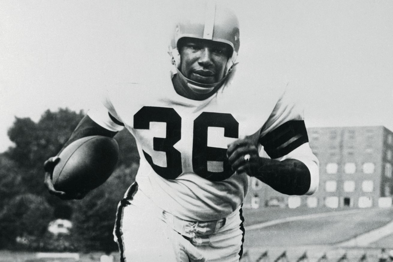 Marion Motley Running with Football