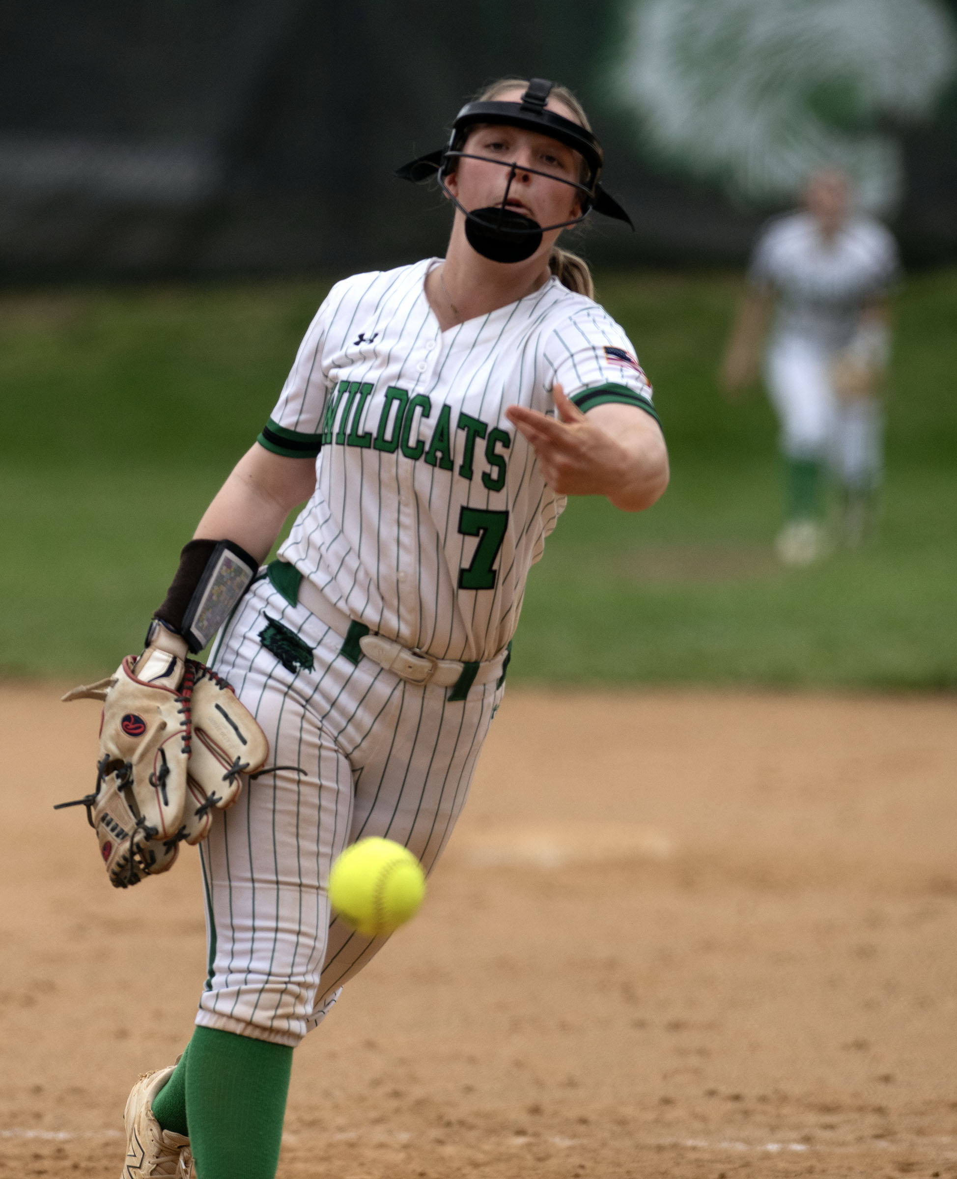 April 19, 2025- Arundel’s Anna Bristol pitches against Spalding at...
