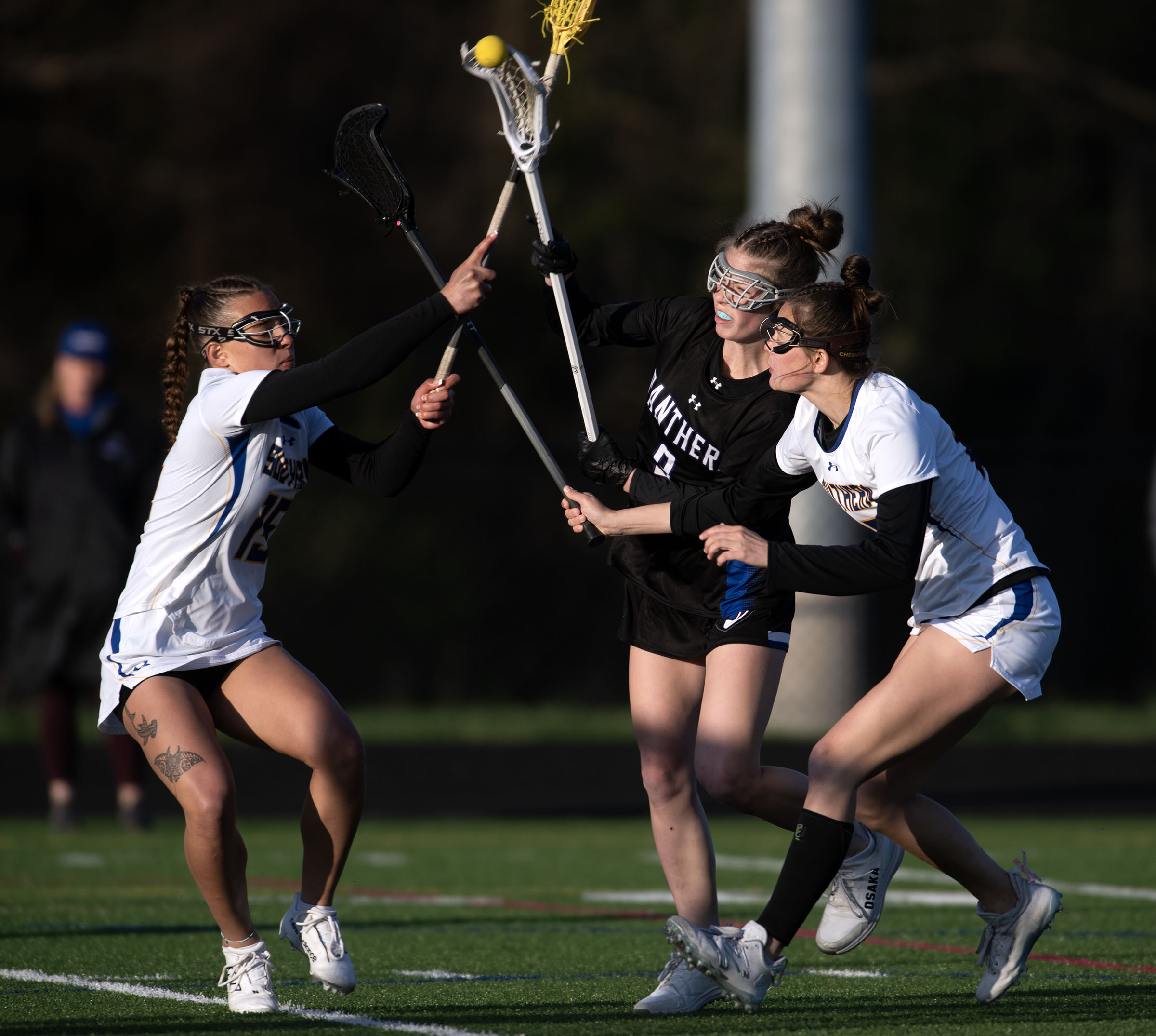April 9, 2025- Annapolis’ Maggie Moylan takes a shot between...