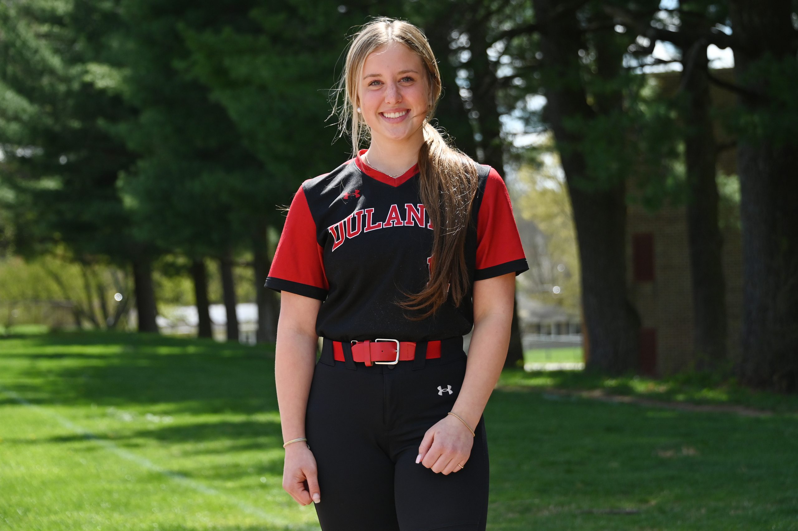 Brynn Townsend plays first base for Dulaney High School softball....