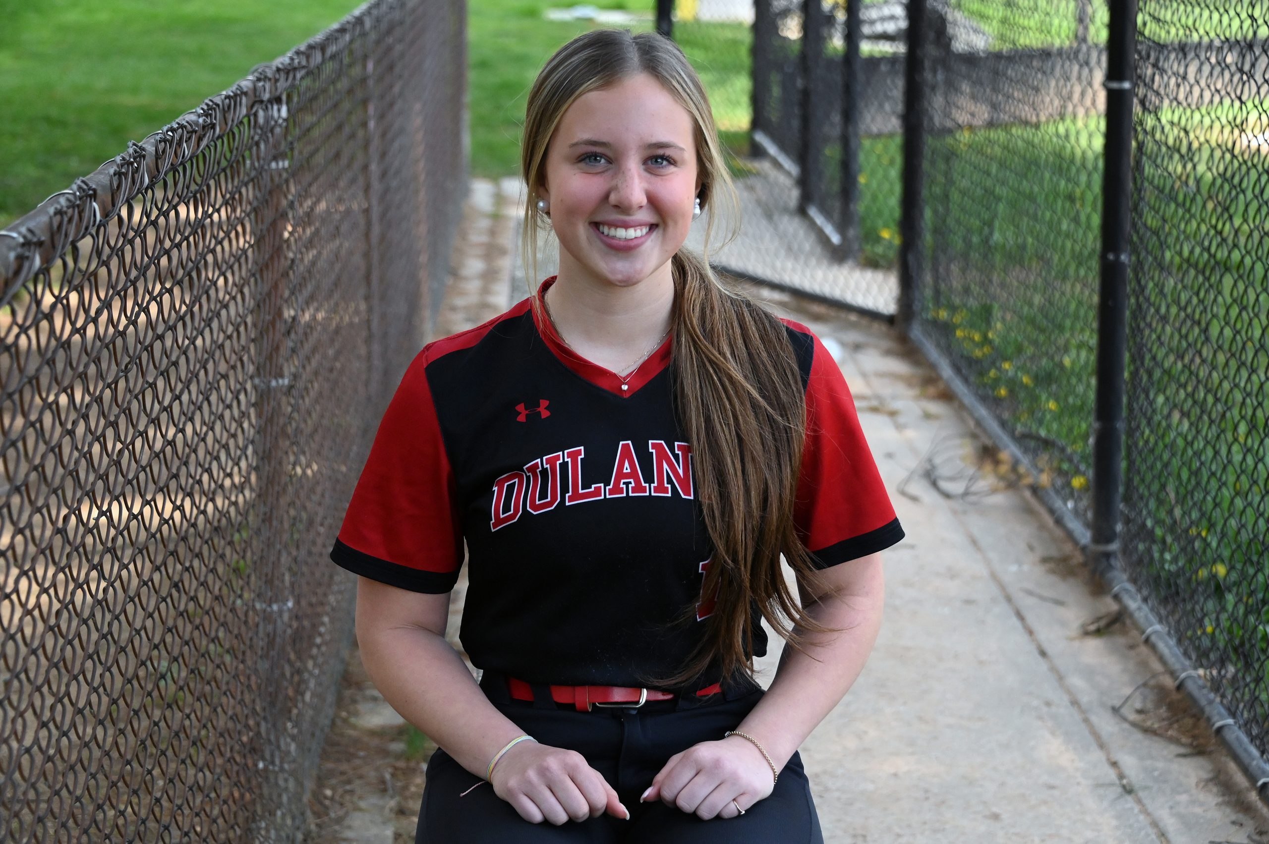 Brynn Townsend plays first base for Dulaney High School softball....