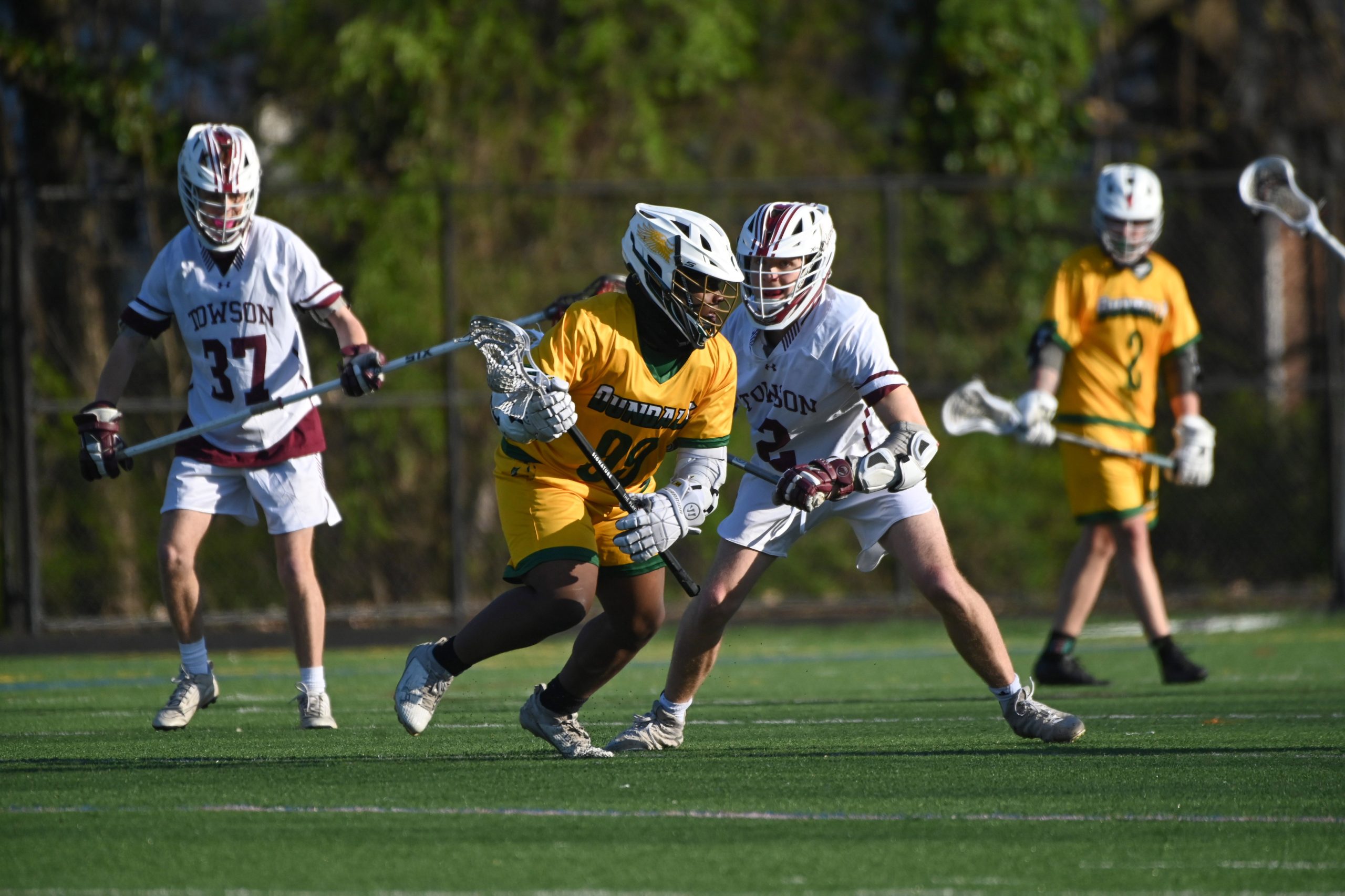 Dundalk's Jered Reine controls the ball while pressured by Towson's...