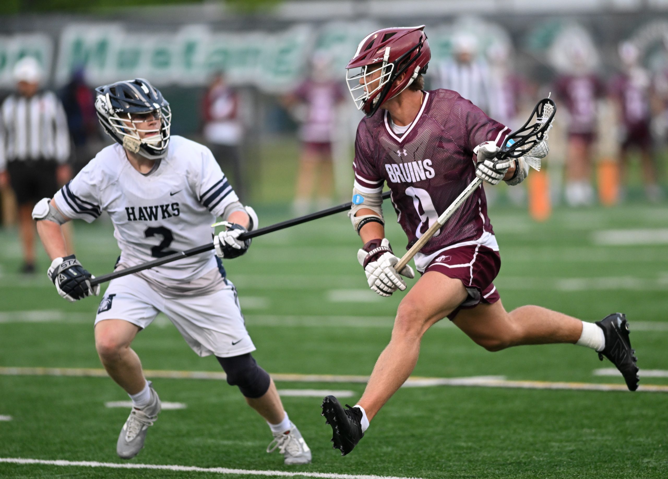Broadneck’s Blake Levivki, right, drives against Urbana’s JP McEvoy in...
