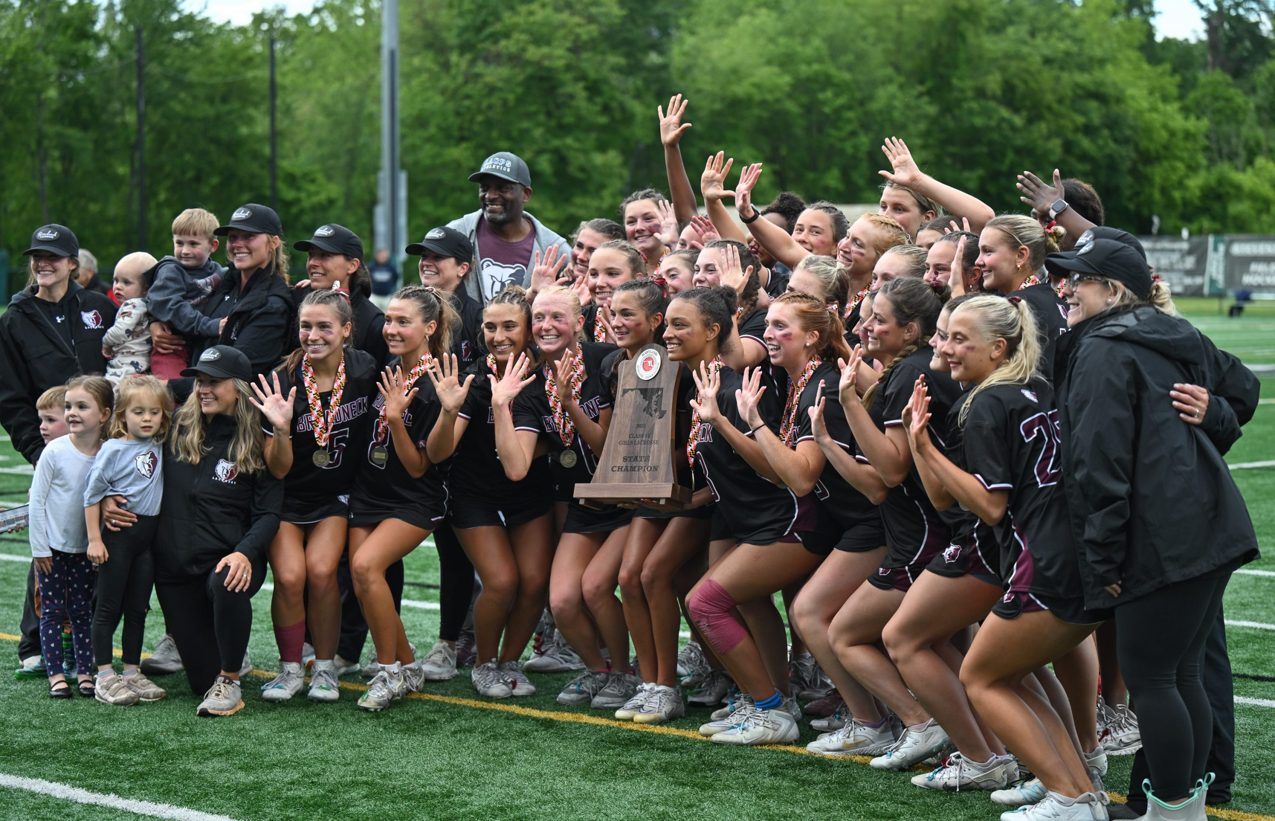 Broadneck celebrates their 8-6 win against Urbana in the girls...