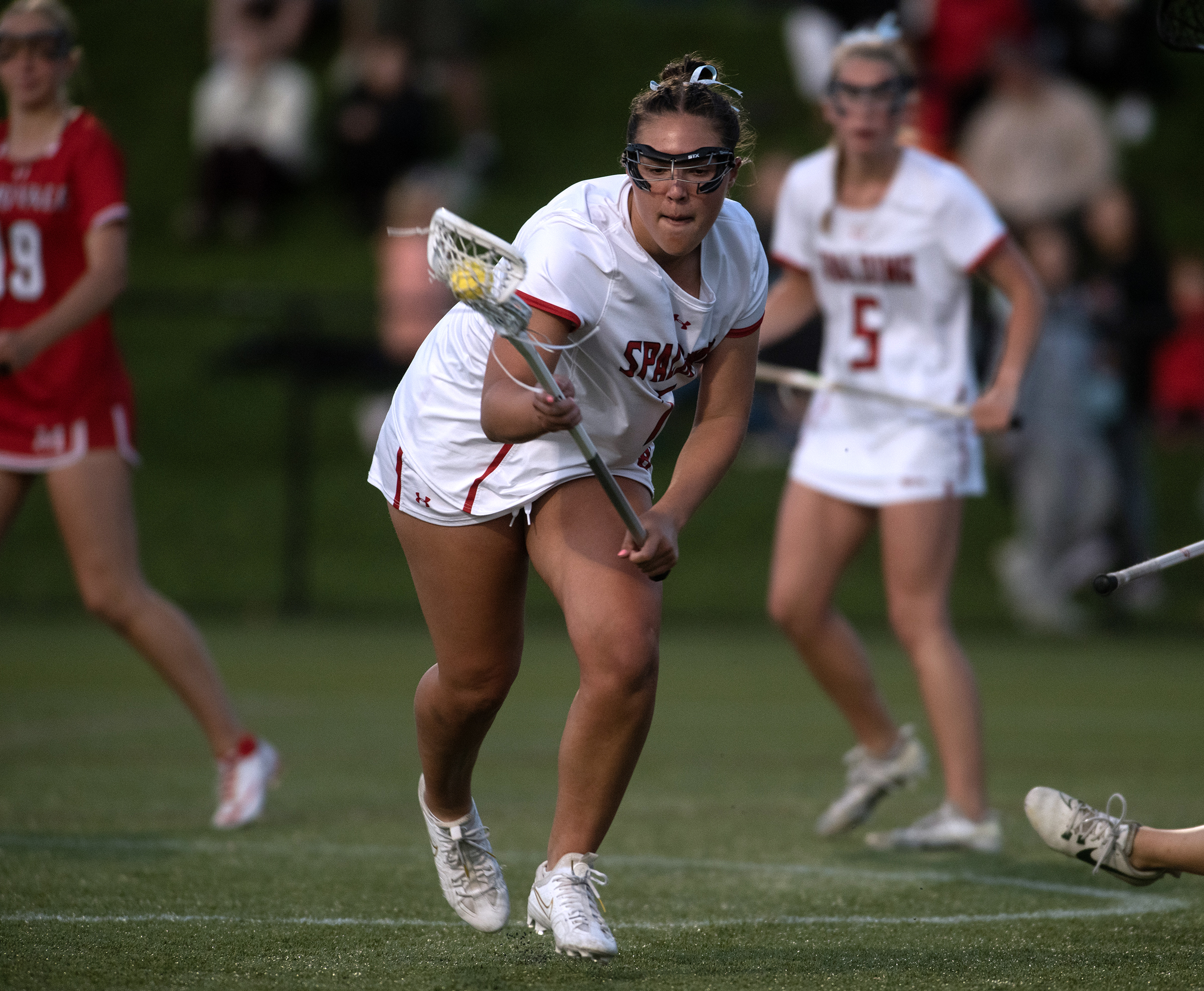 May 9, 2025-Spalding’s Bella Maggio scoops up the ball against...