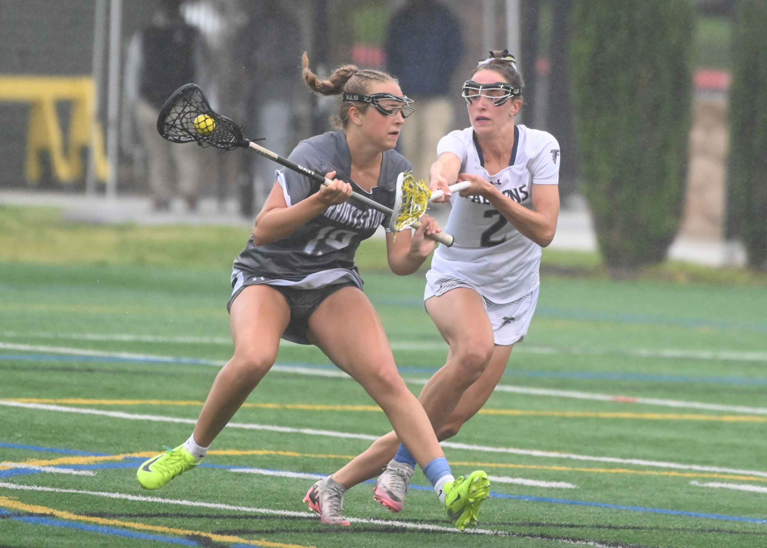 Severna Park’s Erin Hussey tries to force a turnover against...