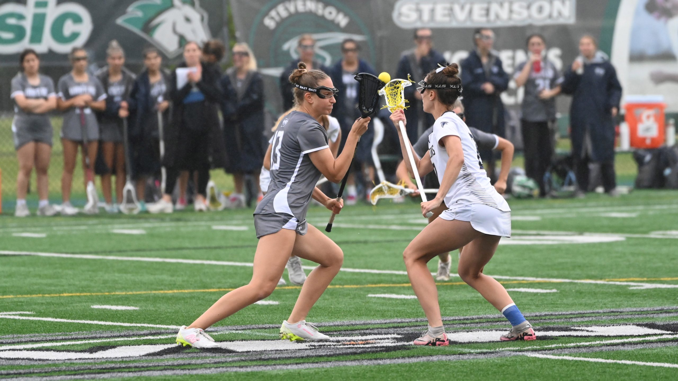 Marriotts Ridge’s Sedona Kaplan, left, and Severna Park’s Erin Hussey...