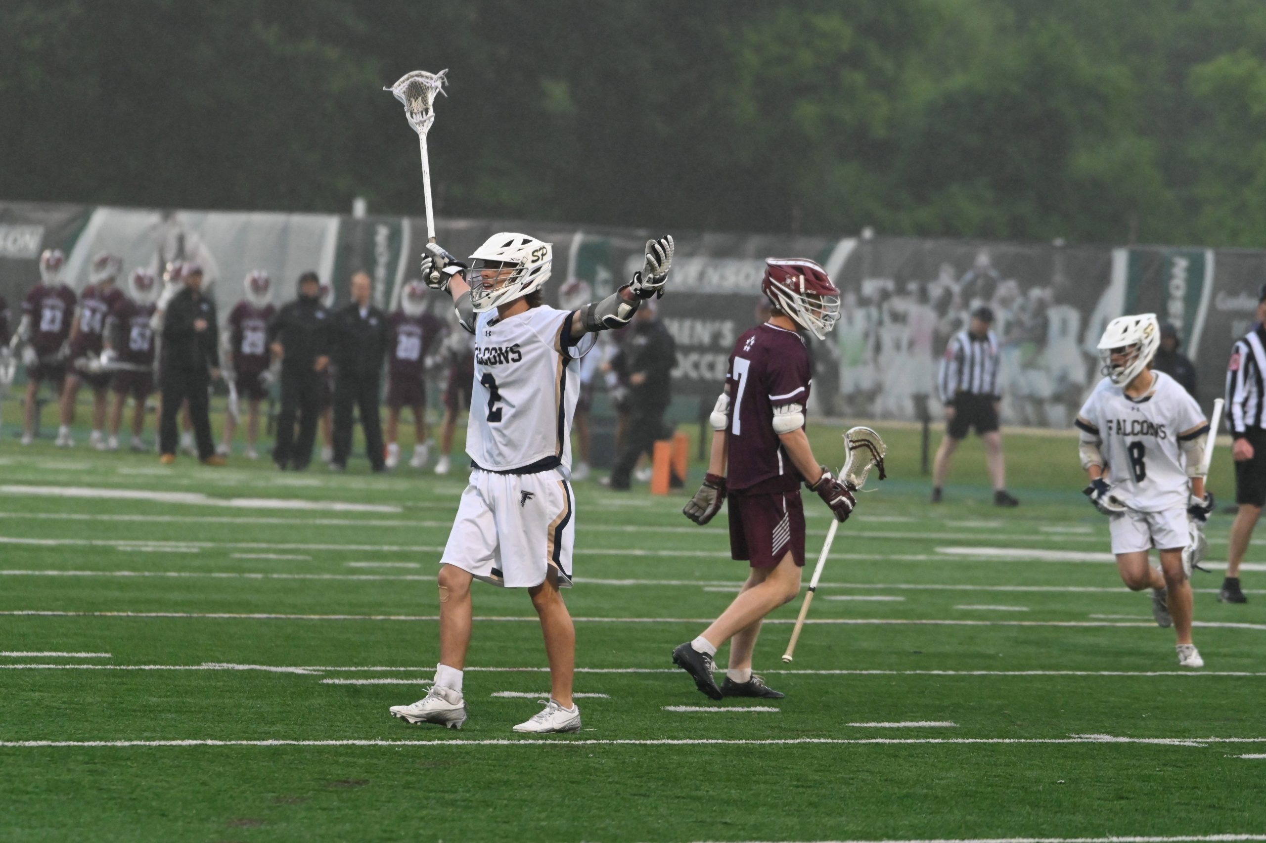 Severna Park’s Timmy Sullivan celebrates scoring a goal against Towson...