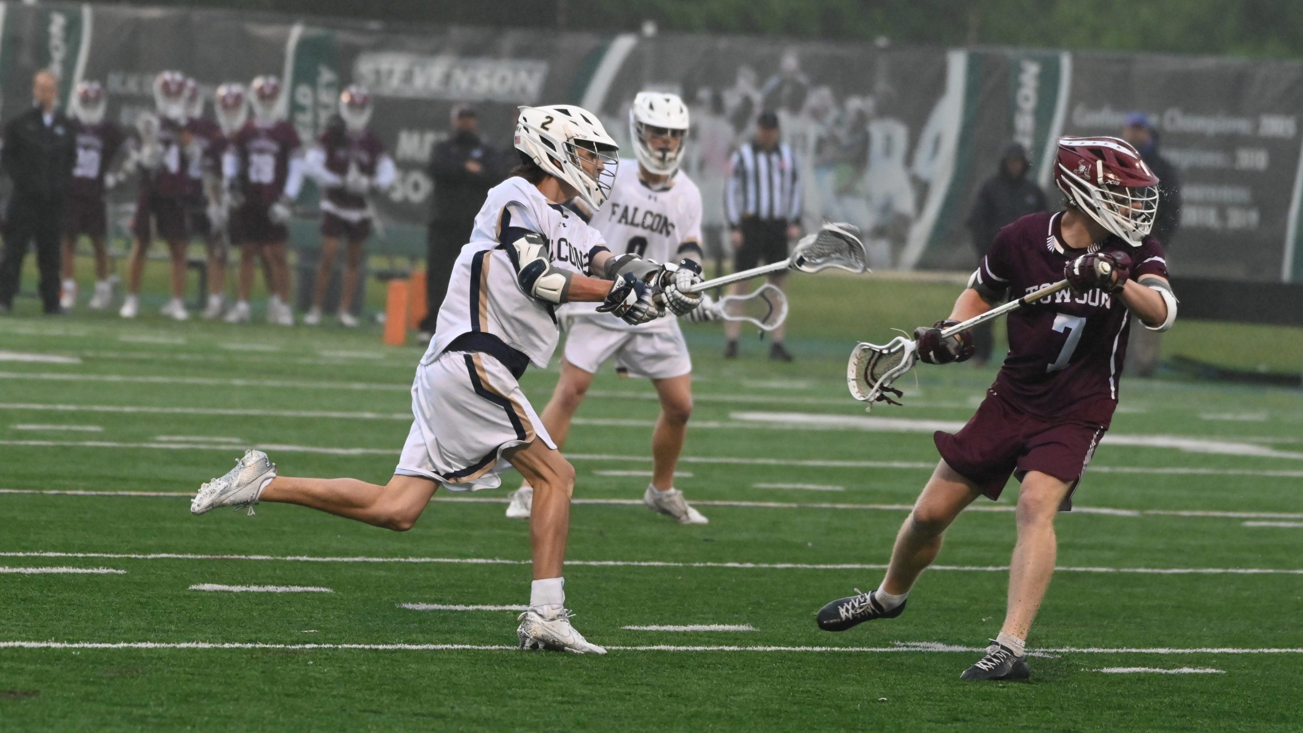 Severna Park’s Timmy Sullivan fires a shot on goal with...