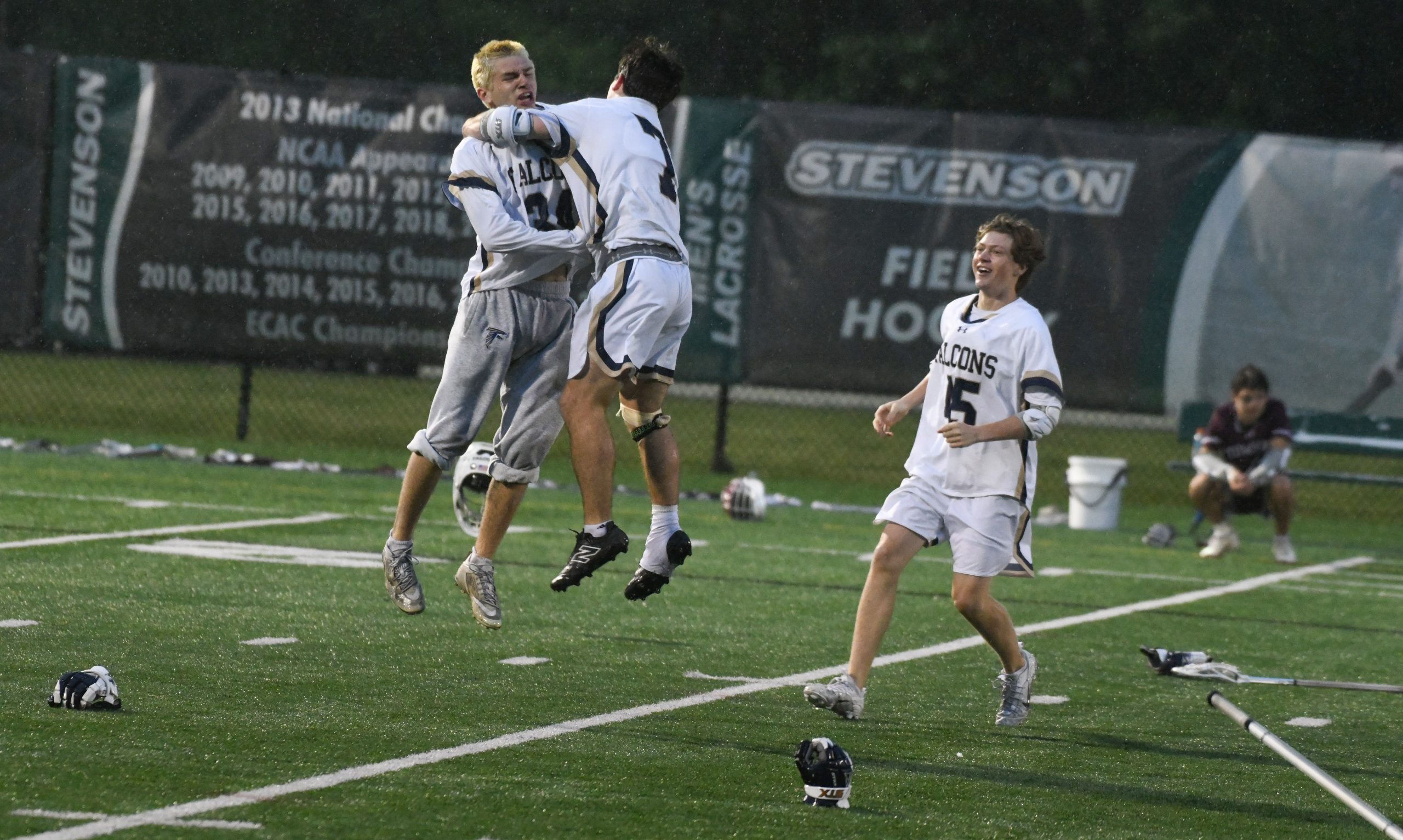 Severna Park players, from left, Hasting Fava, Ben Ruppert and...