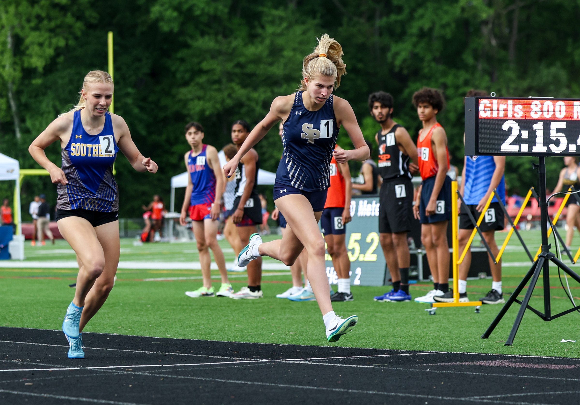 Ava Zimmerman, Severna Park leads Rebecca Burgee, Southern, leads by...