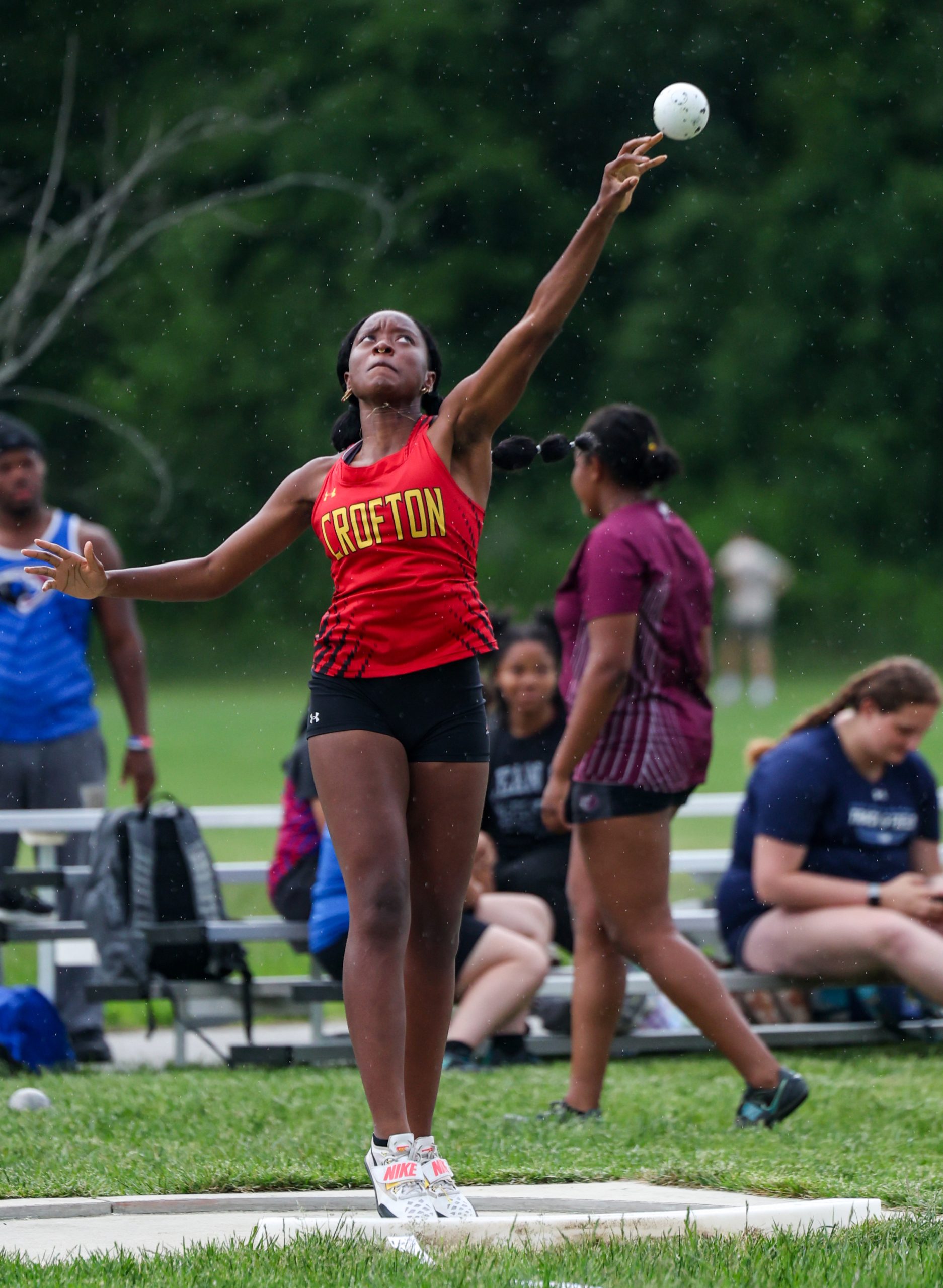 Monsio Davies, Crofton, girls shot put, placed 4th. . Anne...