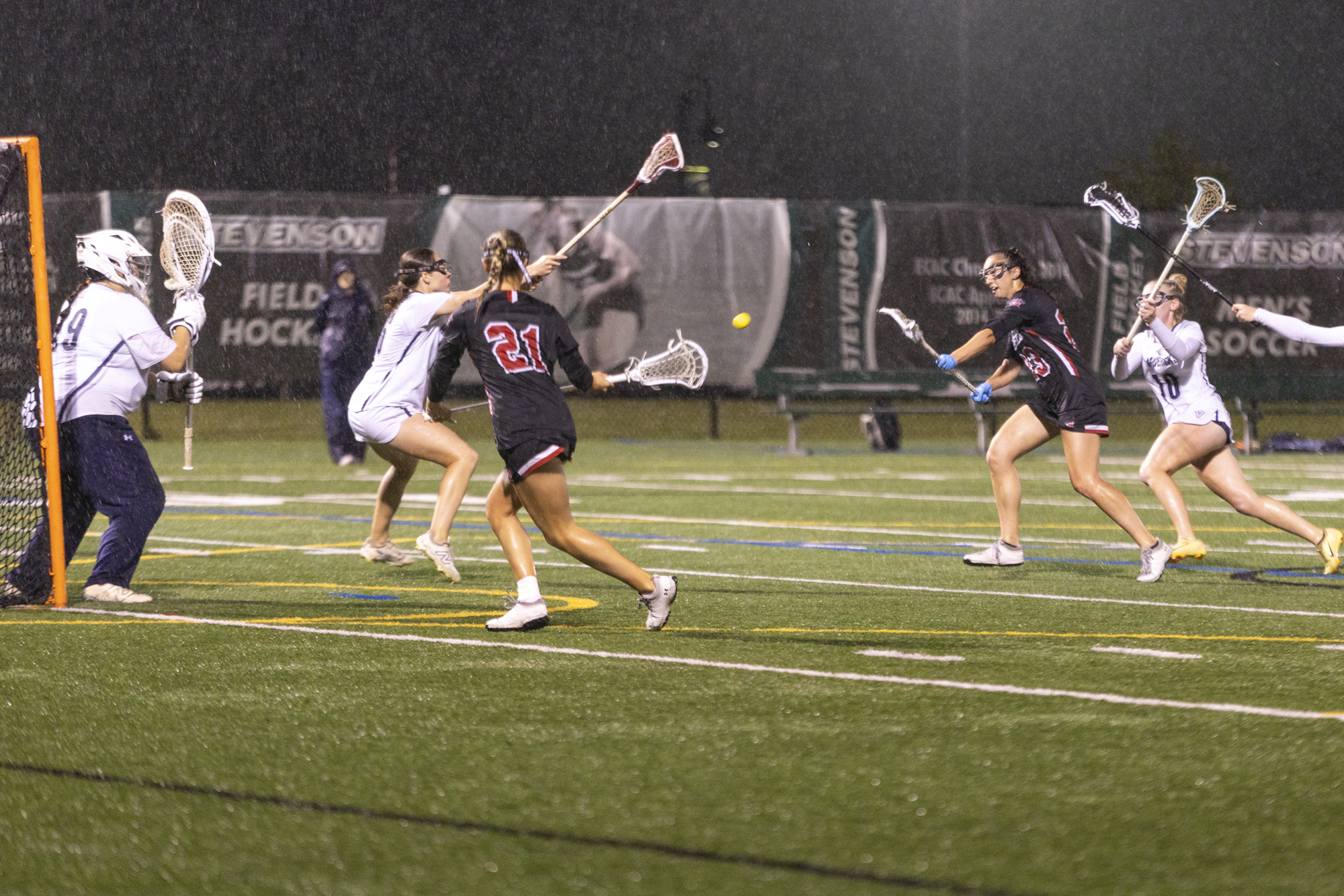 Glenelg’s Kayleigh White lets a shot go during the Class...