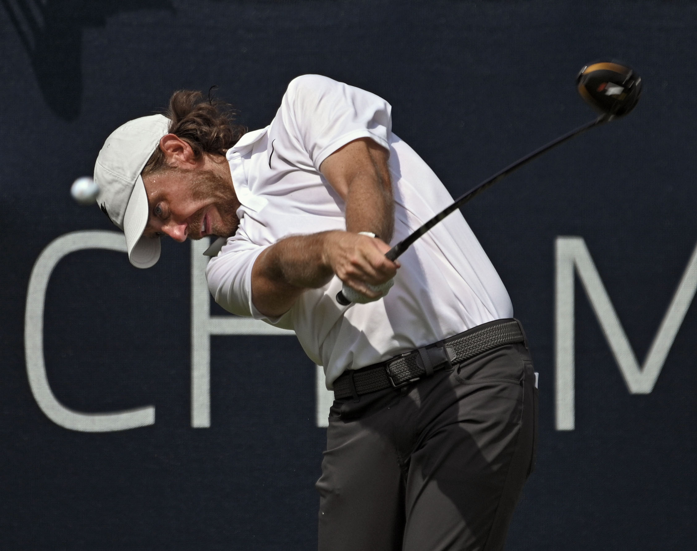 Tommy Fleetwood tees off to start his second round play...