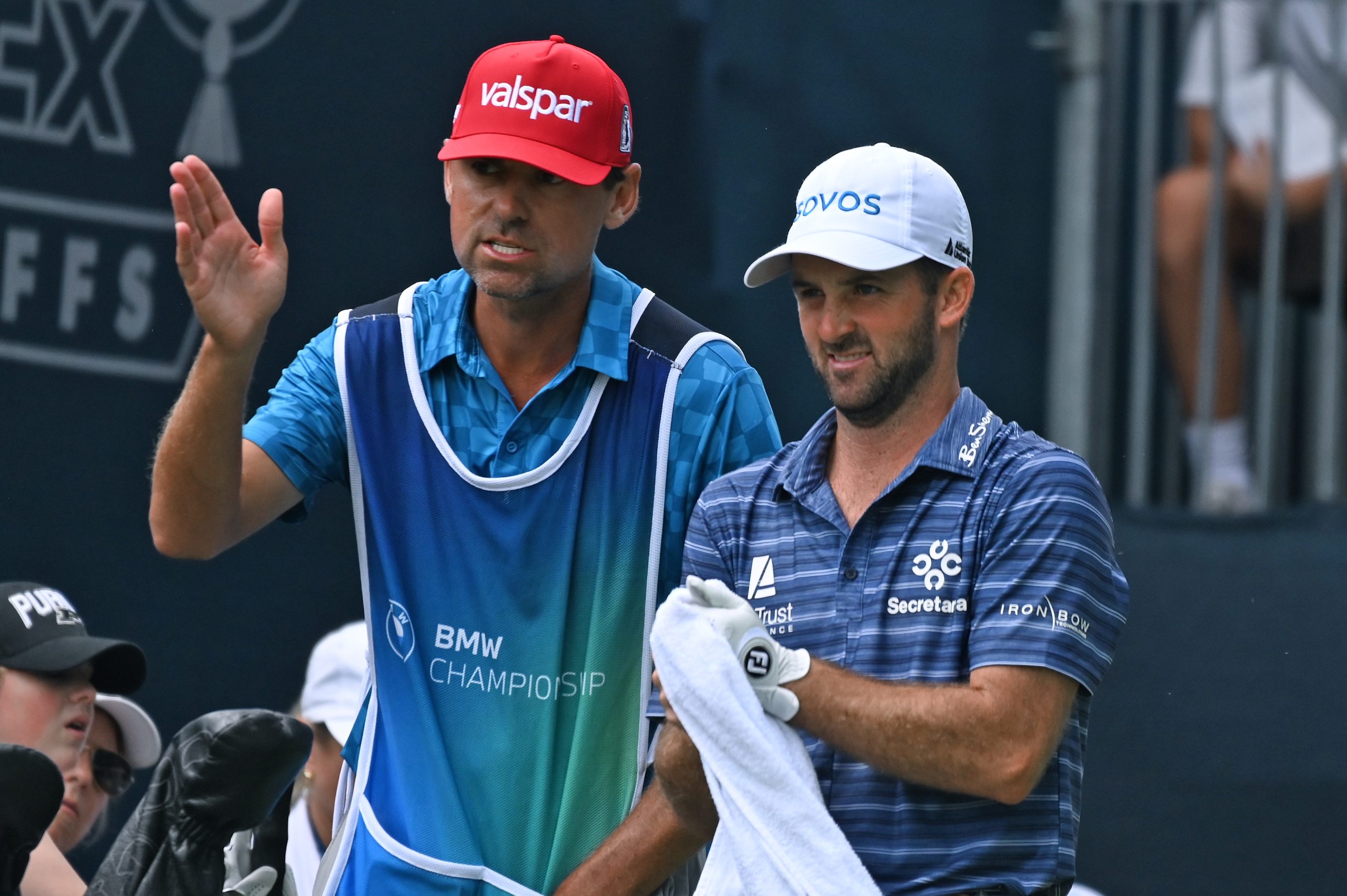 Caddie Derek Smith and Denny McCarthy of Rockville discuss the...
