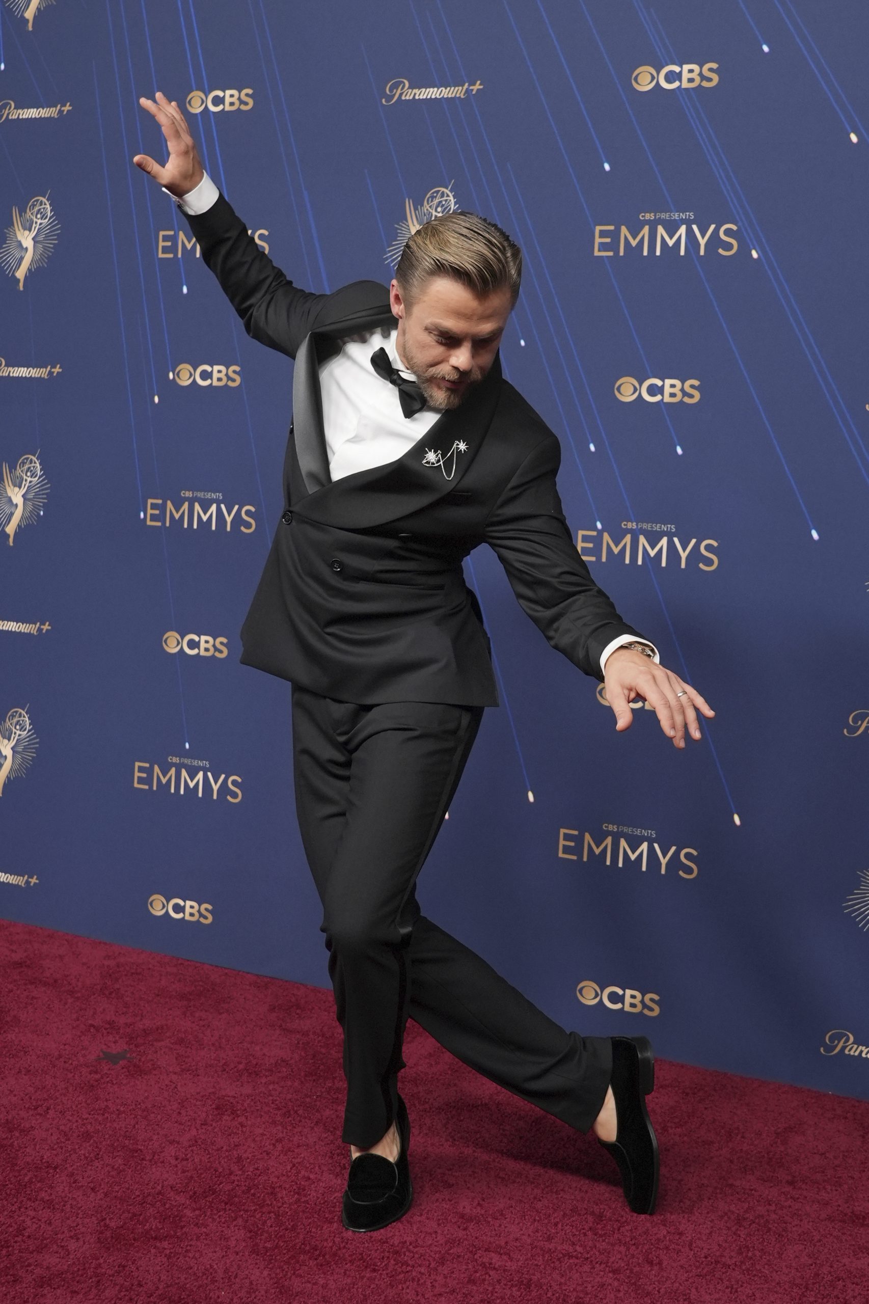 Derek Hough arrives at the 77th Primetime Emmy Awards on...