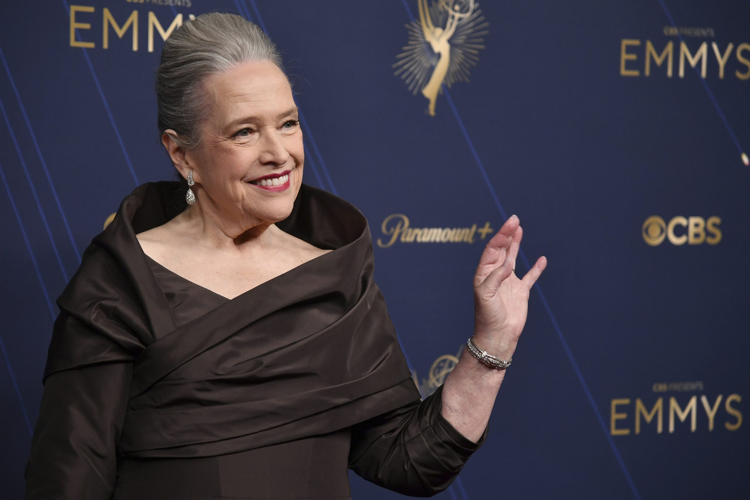 Kathy Bates arrives at the 77th Primetime Emmy Awards on...