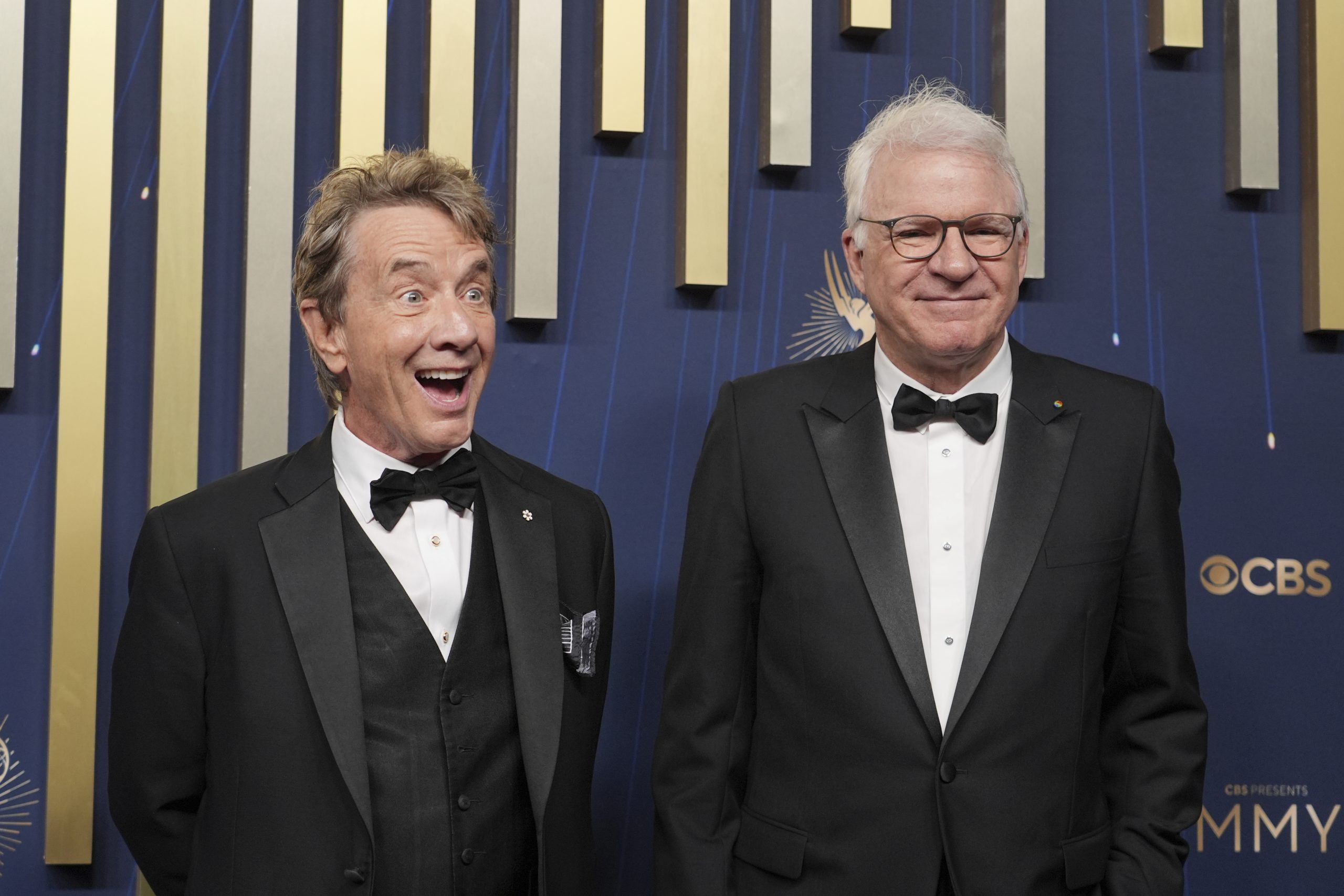 Martin Short, left, and Steve Martin arrive at the 77th...