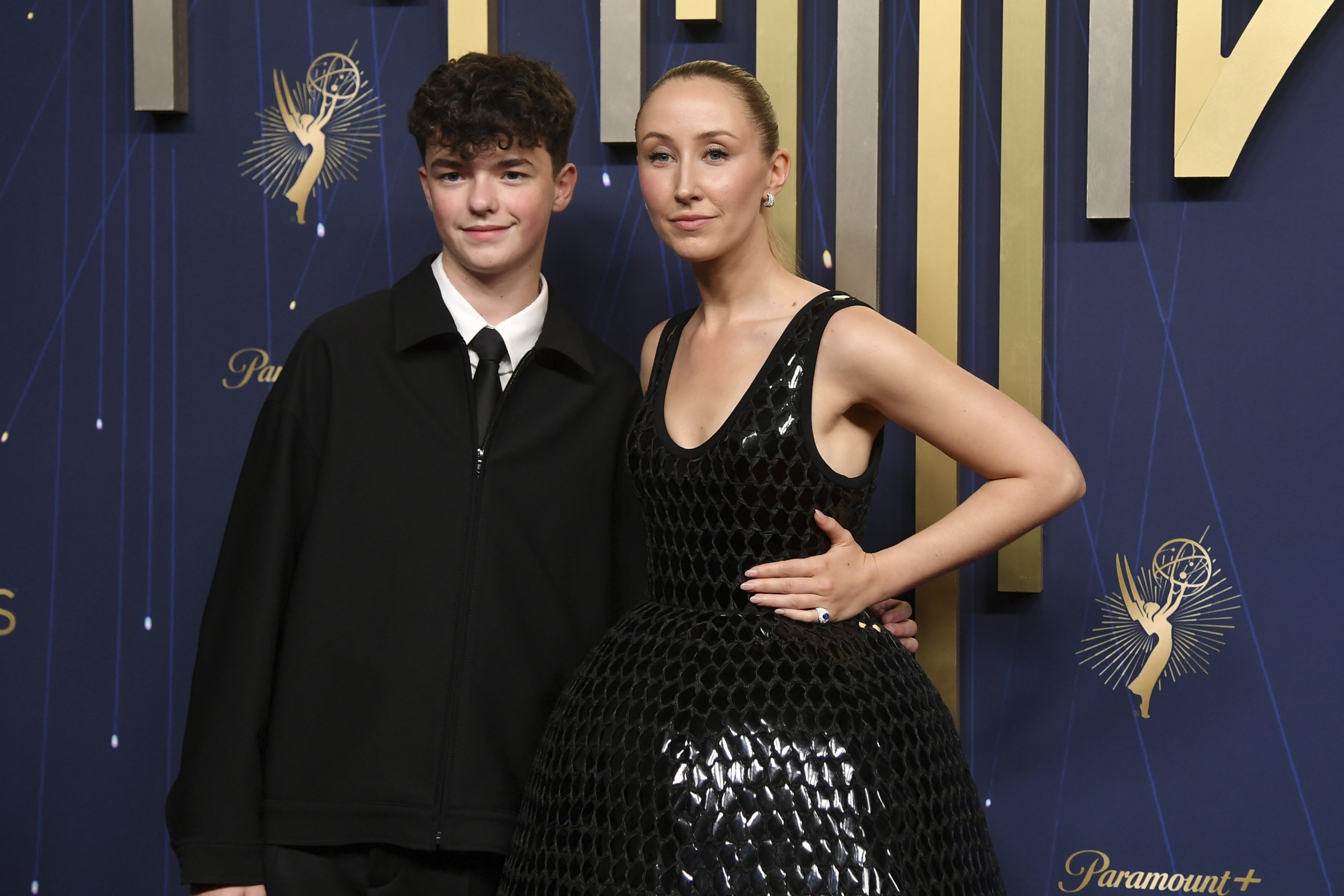 Owen Cooper, left, and Erin Doherty arrive at the 77th...
