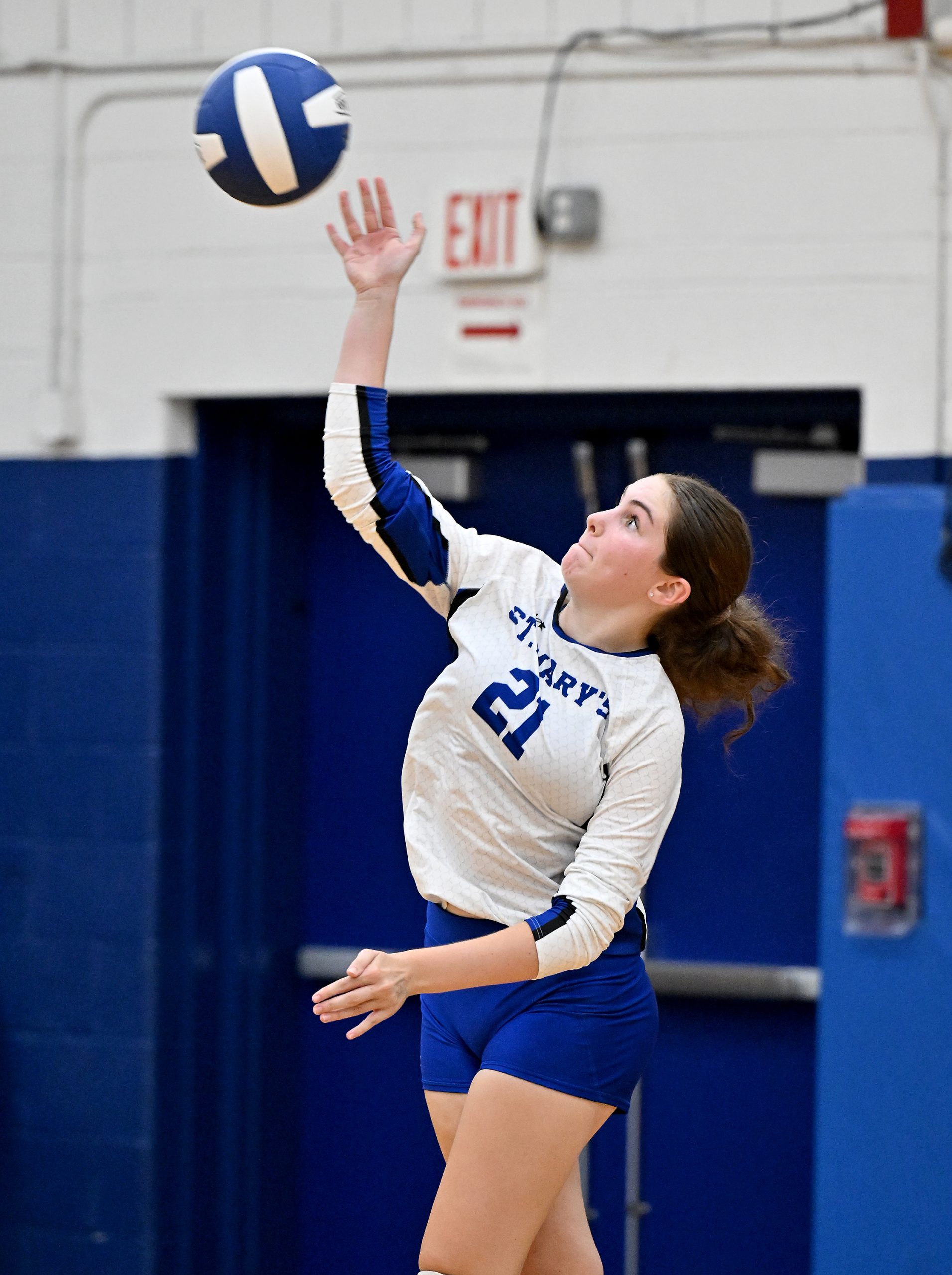 Chloe Donnelly serves the ball for St. Mary’s. Shae Donnelly...