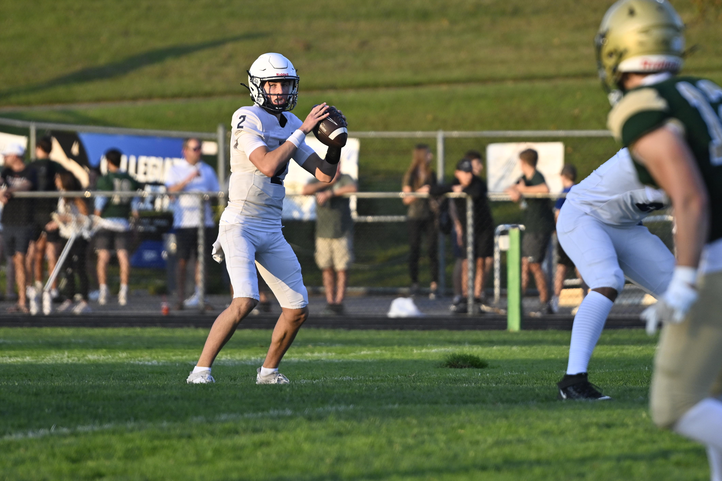Marriotts Ridge's quarterback Blake Willingham looks for a receiver during...