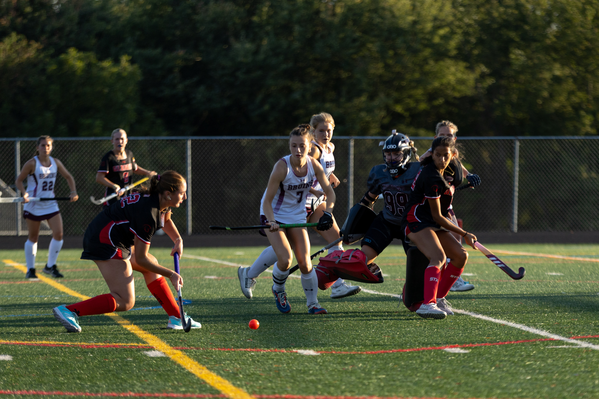 Glenelg’s Meghan Walker fires off a shot during the game...