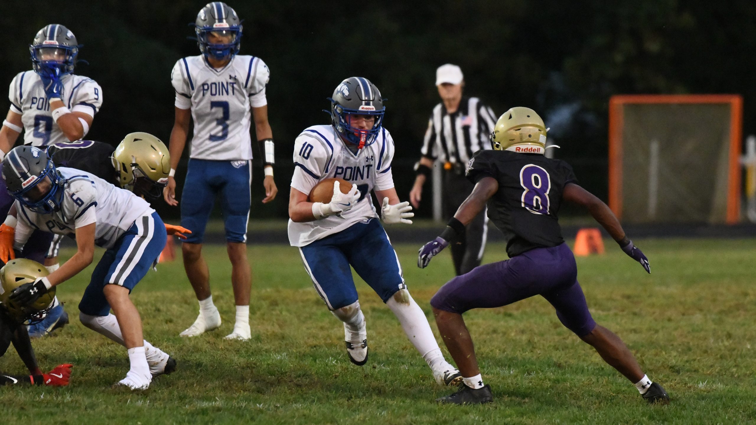 Sparrows Point's Zach Stansburge tries to get past Loch Raven...