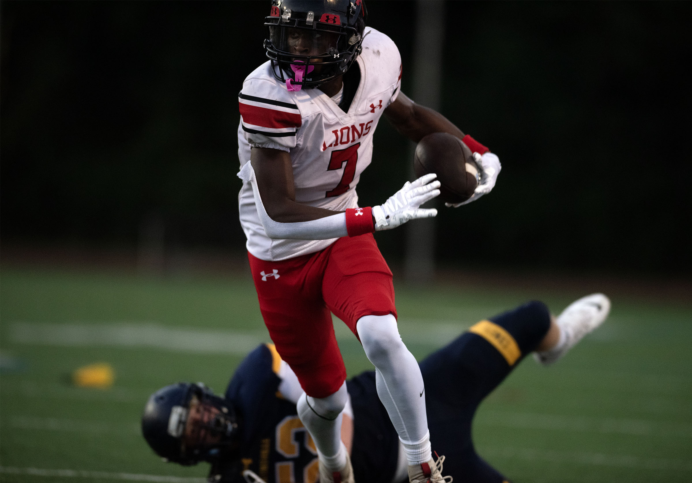 Sept. 12, 2025- Dulaney's Jesse Faulkner carries the ball in...