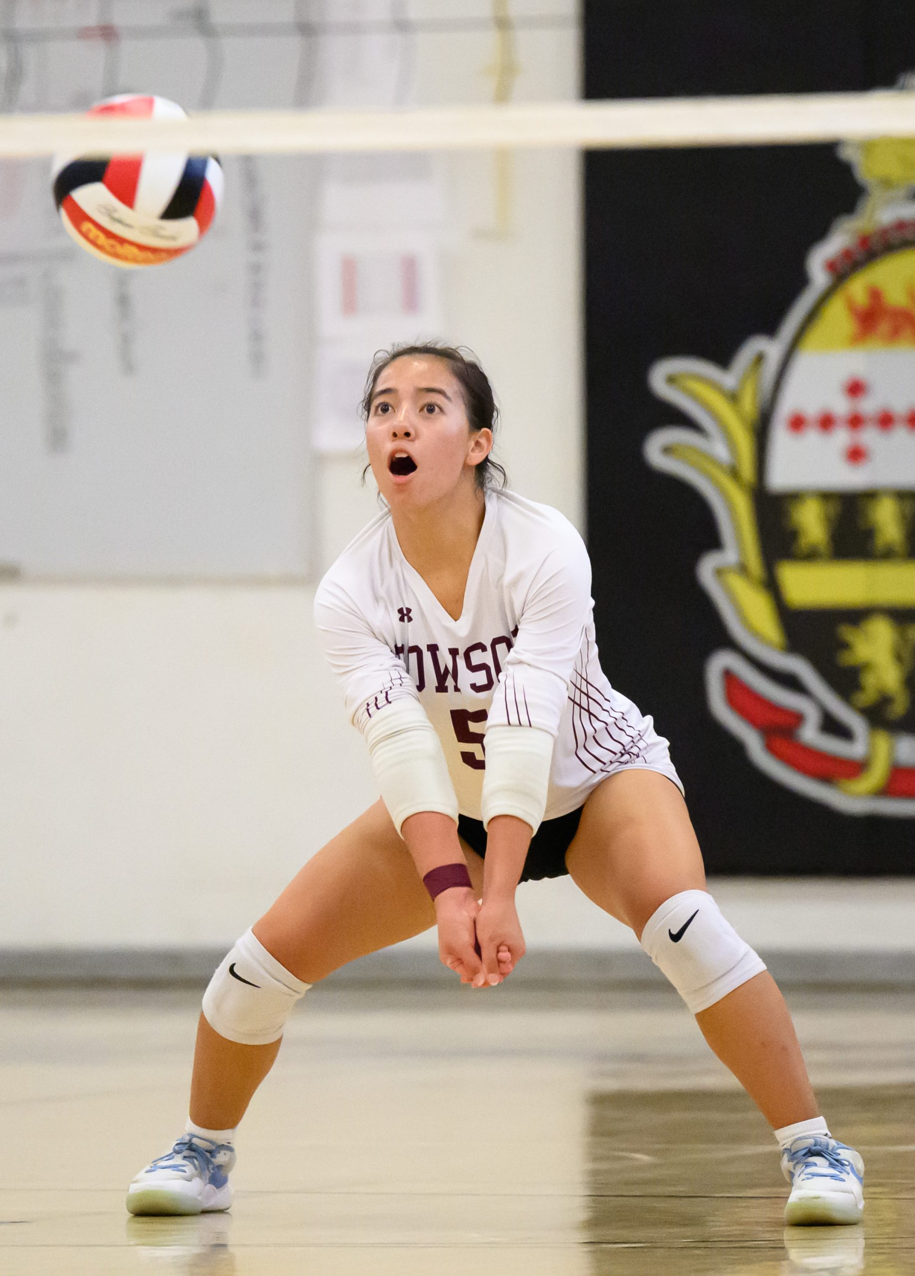 Towson’s Lila Gali hits a ball against Dulaney during a...
